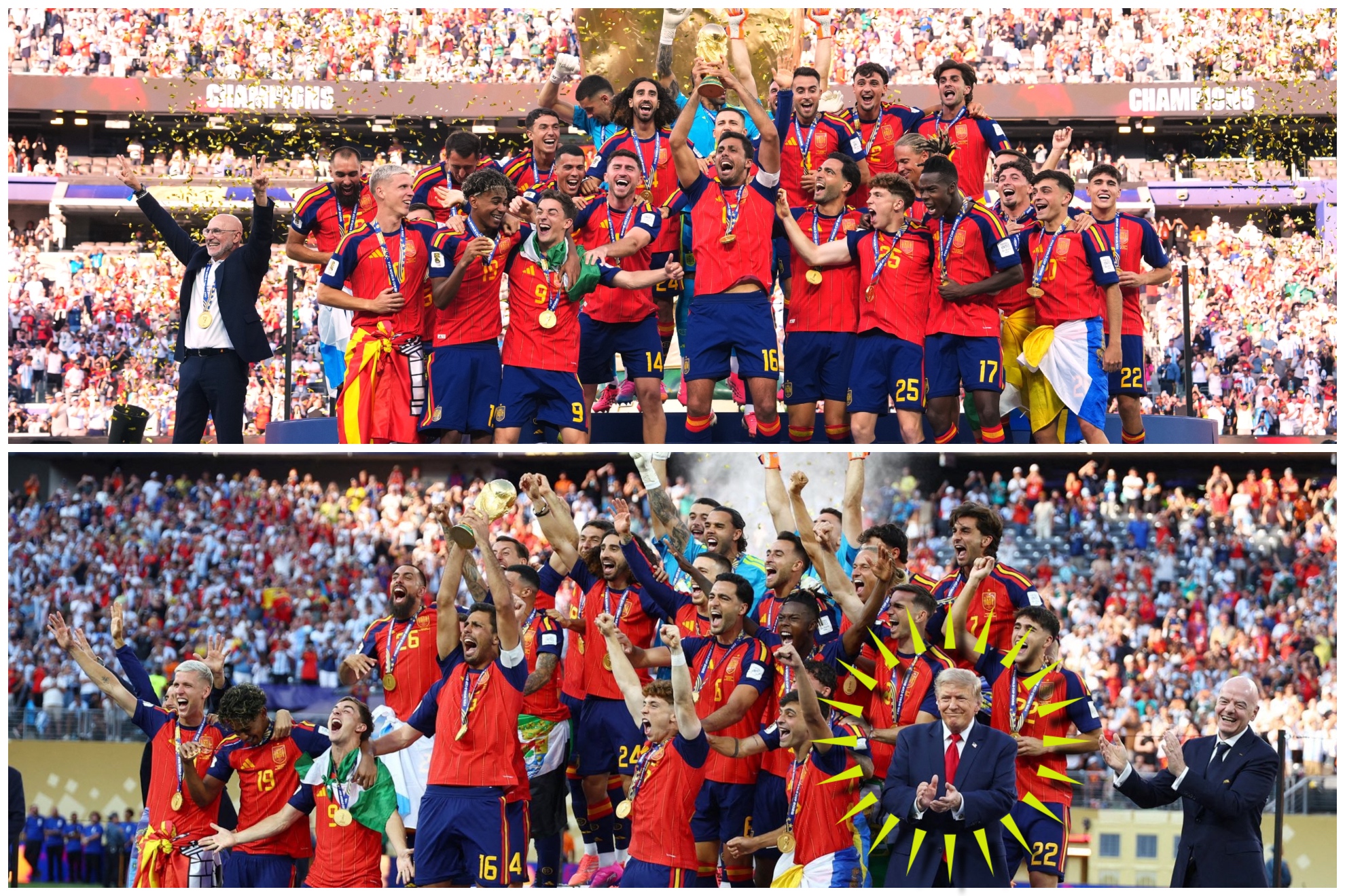 Trump no estaba en la foto que subio la seleccion española de futbol.