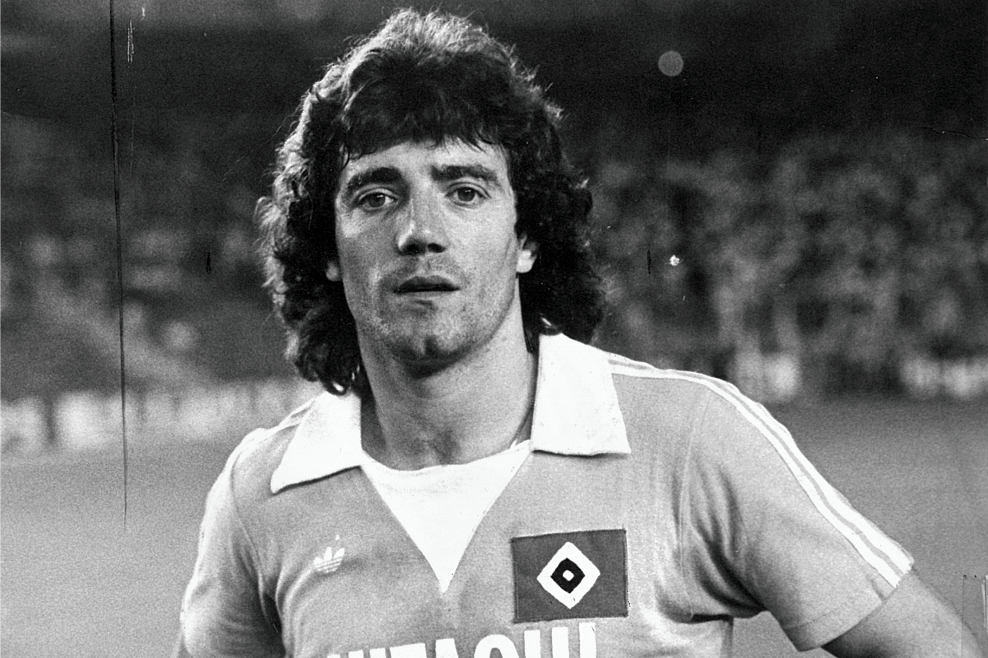 Kevin Keegan cuando jugaba en el Hamburgo
