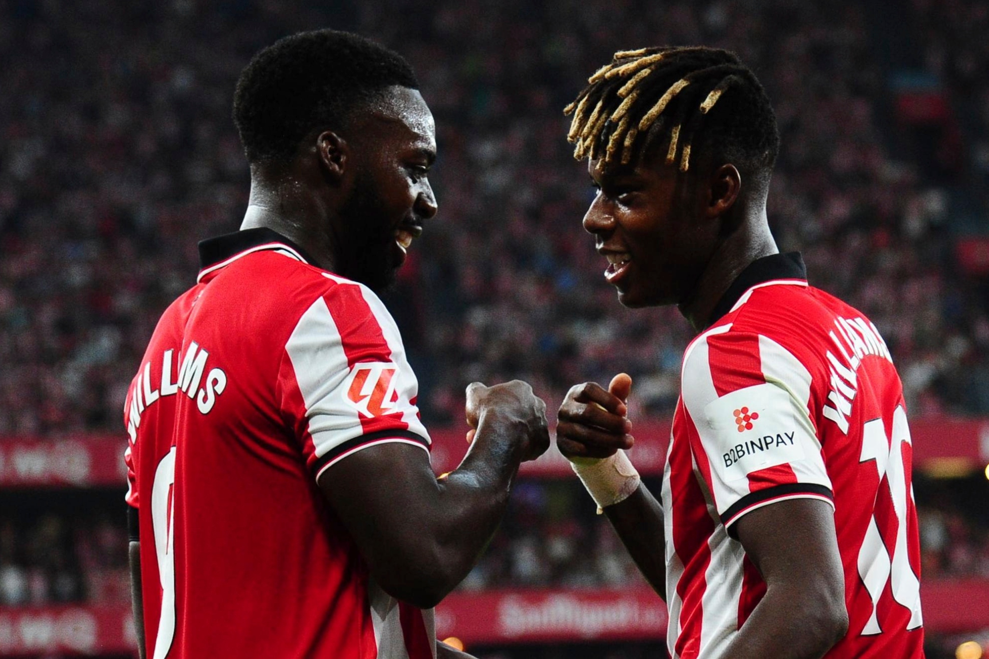 Nico e Iñaki, con el Athletic.