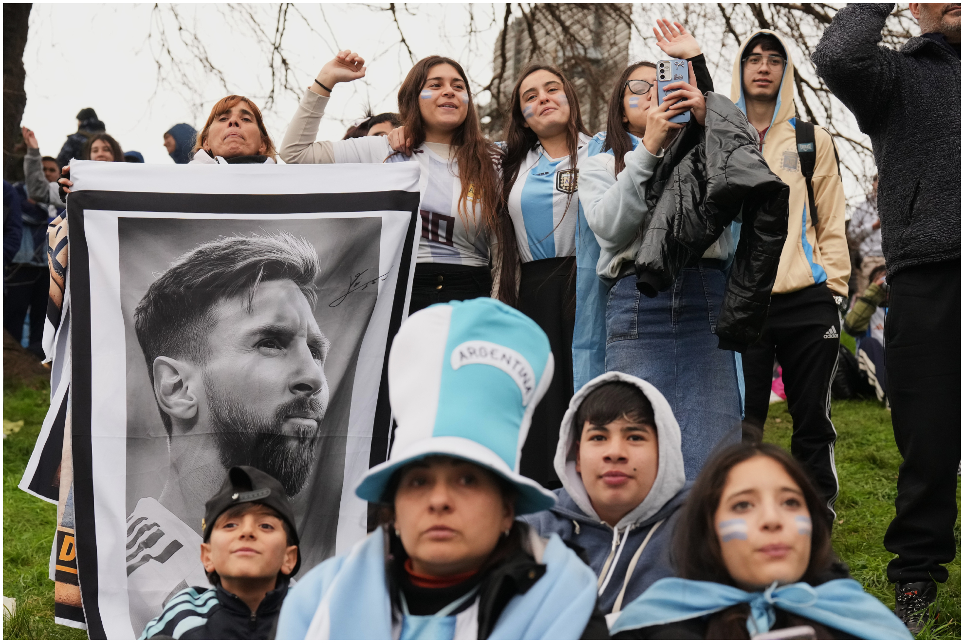Unos hinchas argentinos en Buenos Aires.