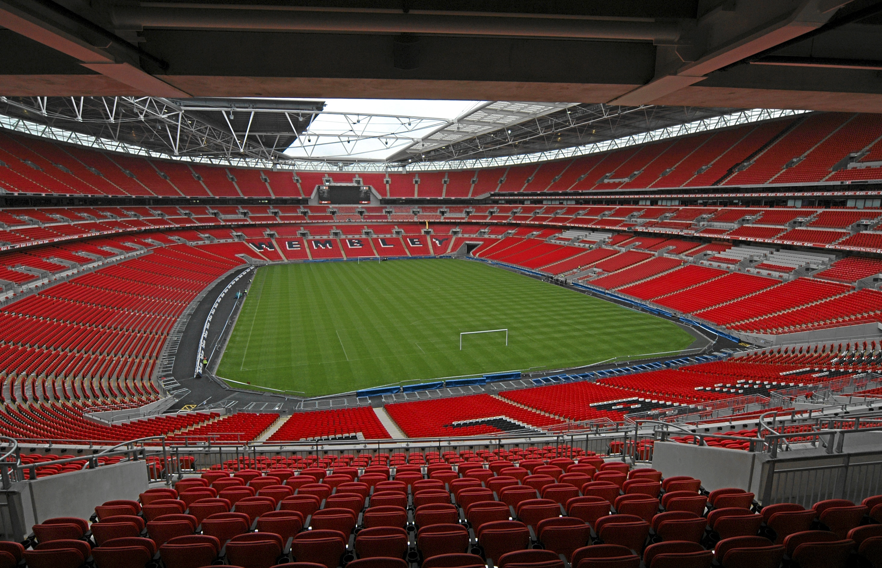 Vista de la catedral del fútbol europeo, Wembley.