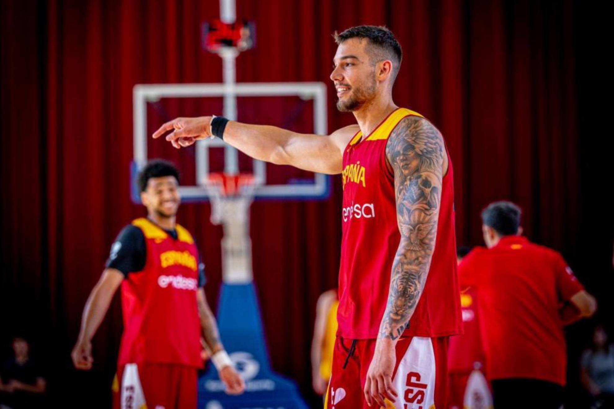 Willy Hernangómez, en un entrenamiento de la selección española.