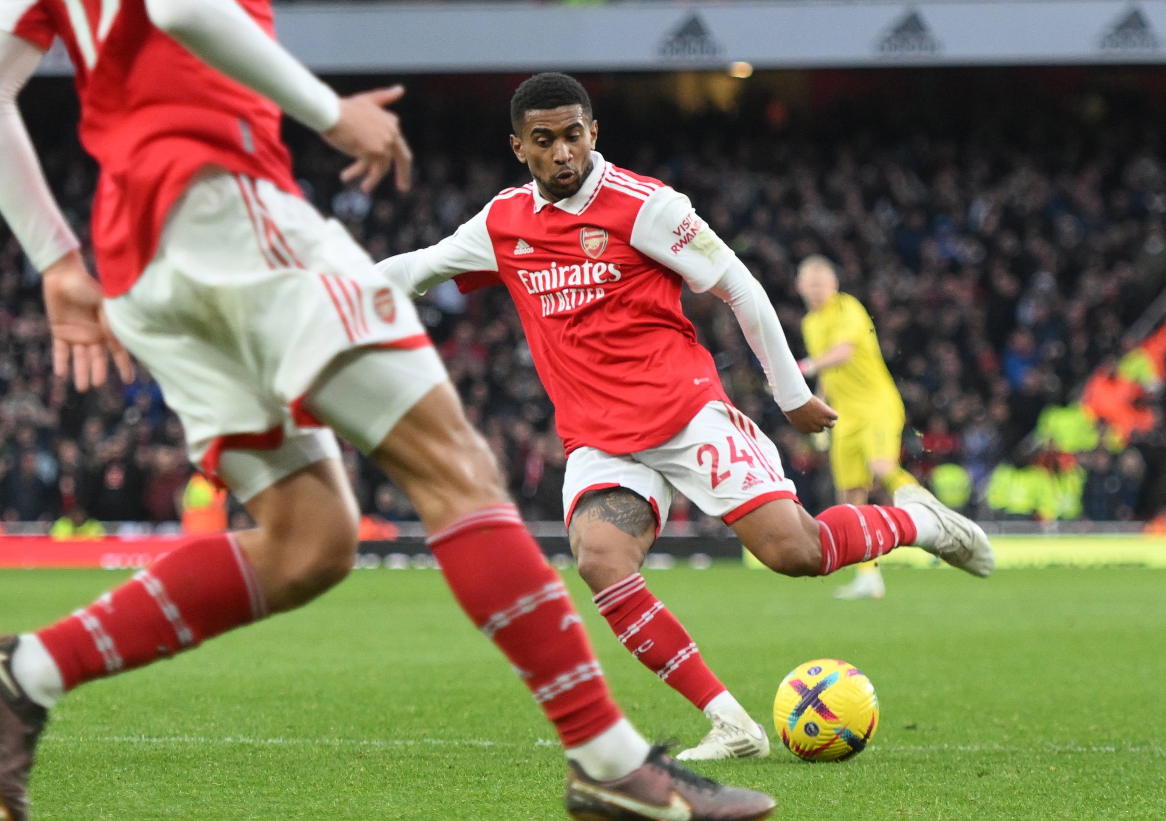 Reiss Nelson, durante un partido del Arsenal contra el Bournemouth.