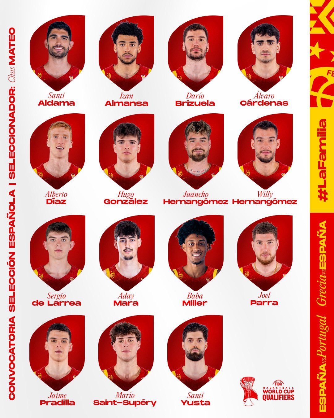 La convocatoria de la selección.