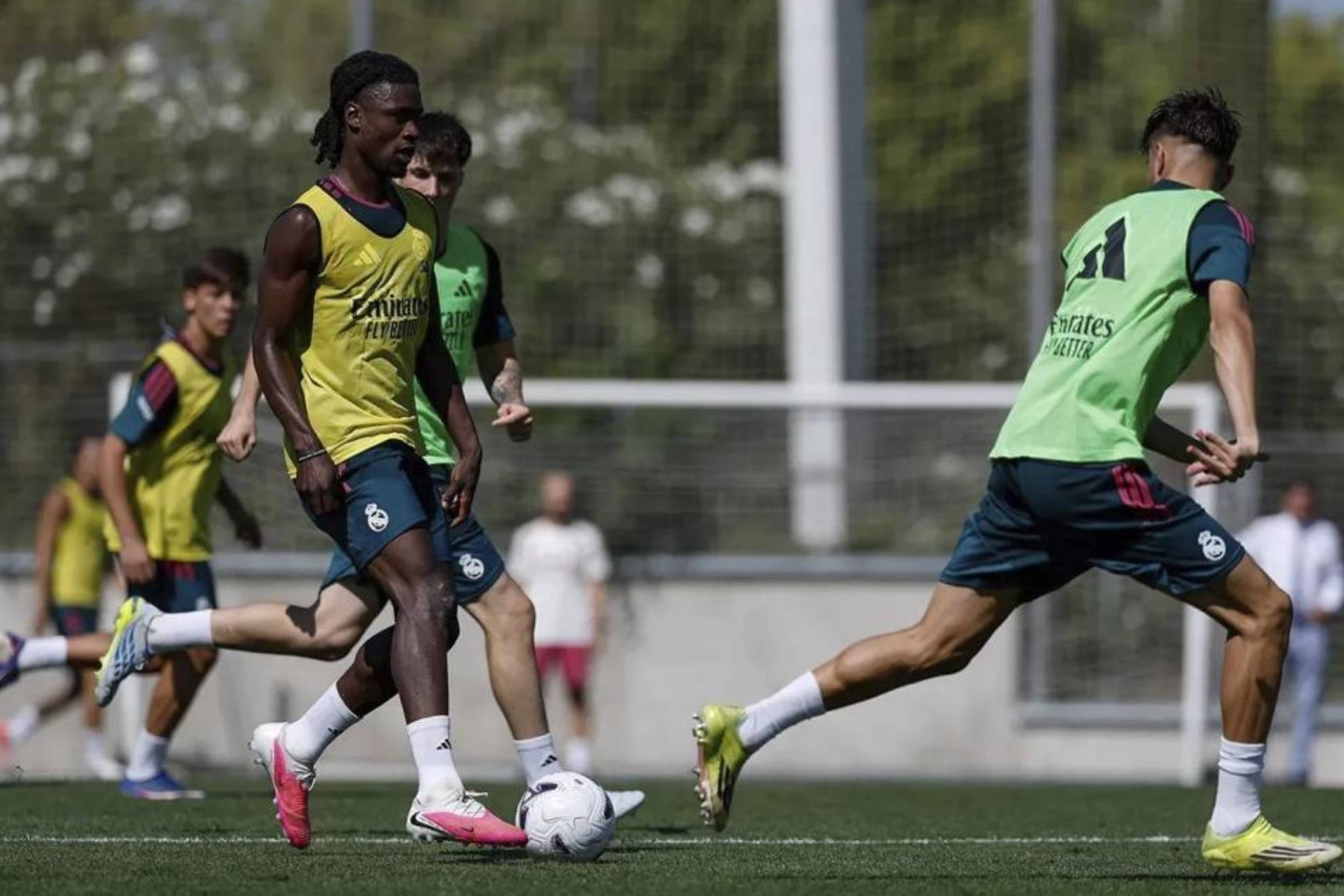Camavinga, en un entrenamiento de esta semana en Valdebebas.