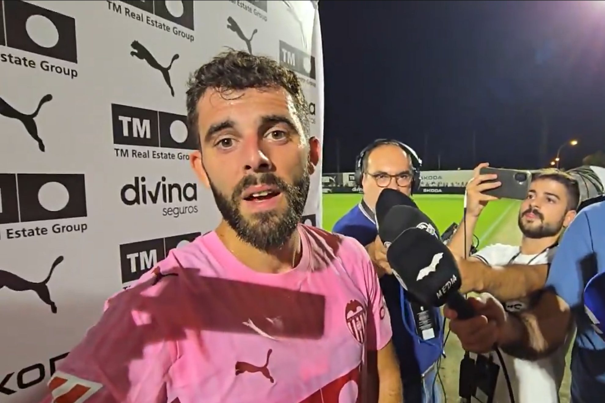 Luis Rioja tras el partido entre el Valencia y el Eldense.
