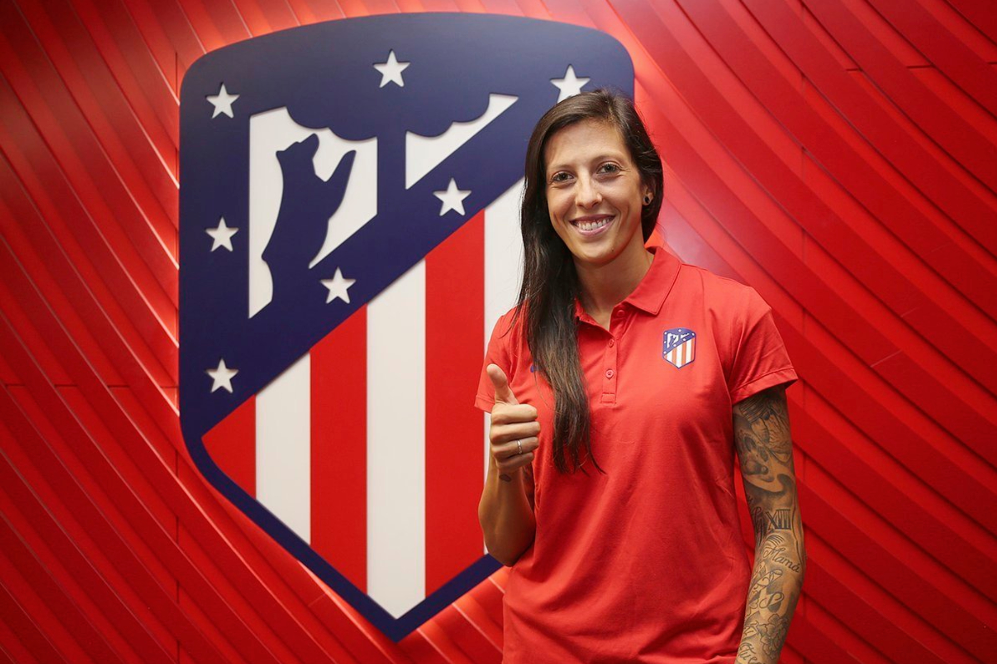 Jenni Hermoso, a su llegada al Atlético de Madrid en 2018 Atlético de Madrid