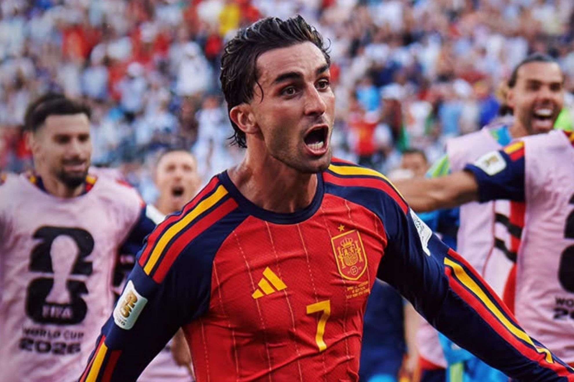 La celebración de Ferran Torres en el gol que dio a España la segunda estrella