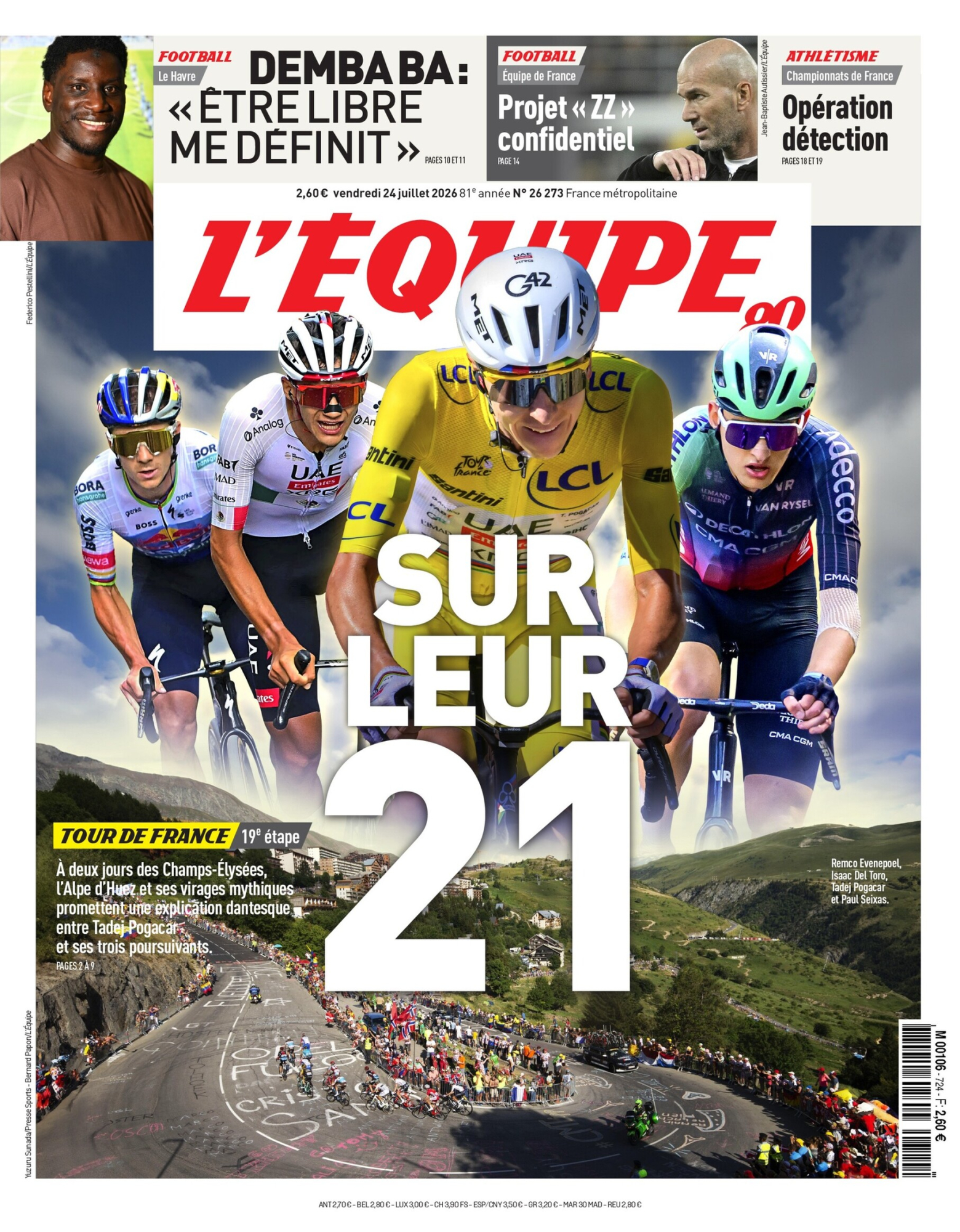 Esta es la portada de hoy de L'Equipe.