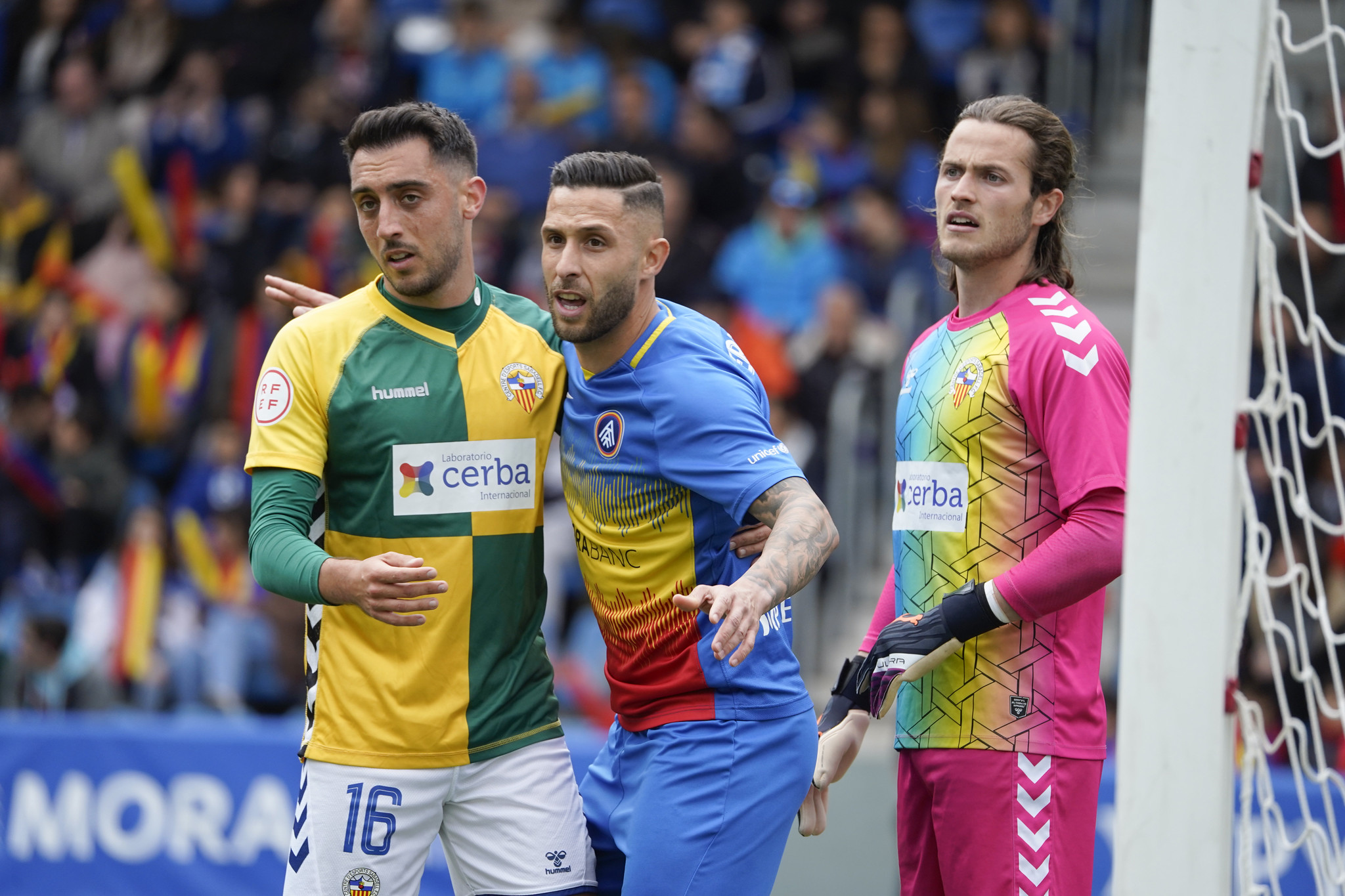 El Andorra en un encuentro contra el Sabadell.