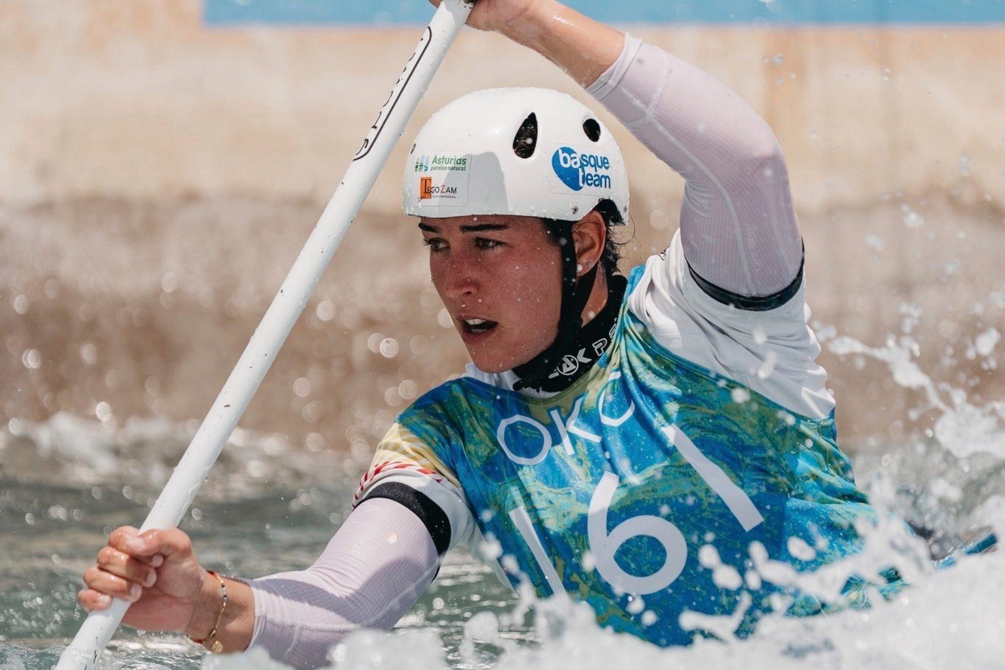 Miren Lazkano durante una de sus bajadas en este Mundial.
