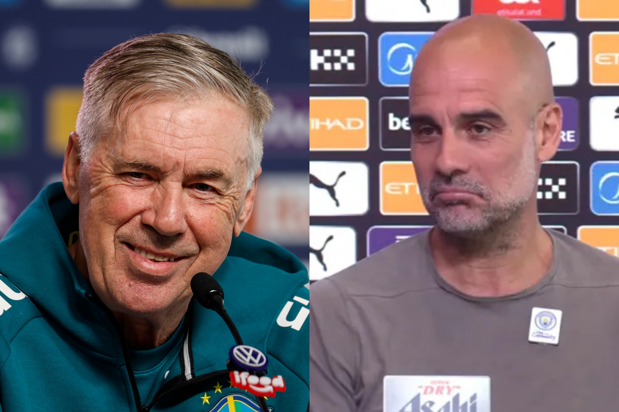 Carlo Ancelotti y Pep Guardiola