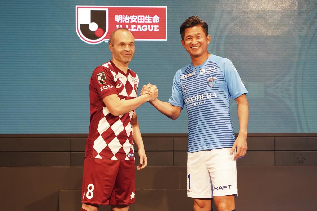 Iniesta and Kazuyoshi Miura