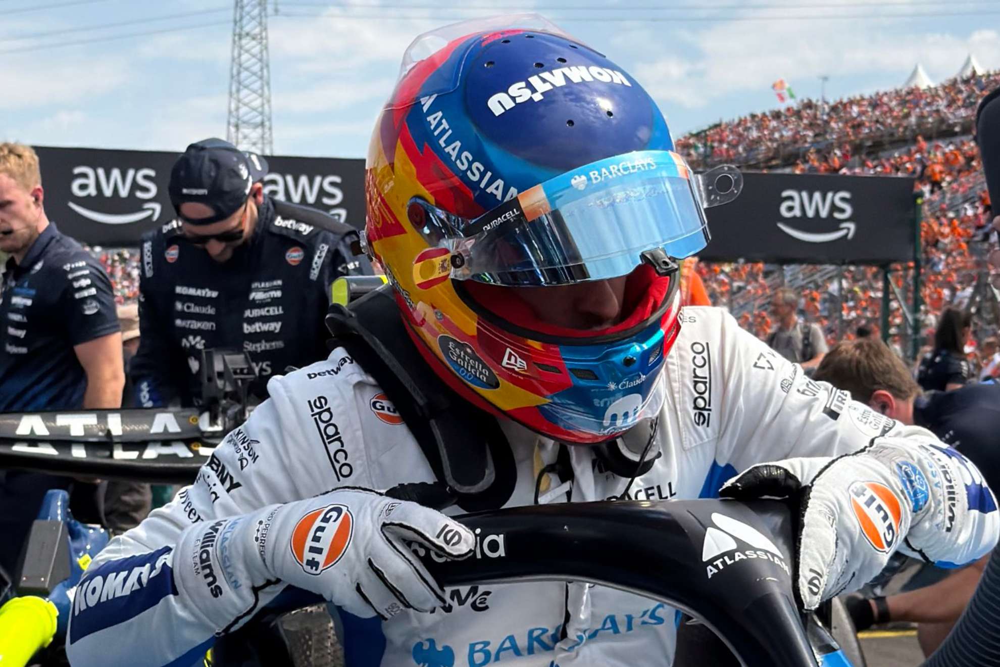 Carlos Sainz, en el inicio del GP de Hungría.