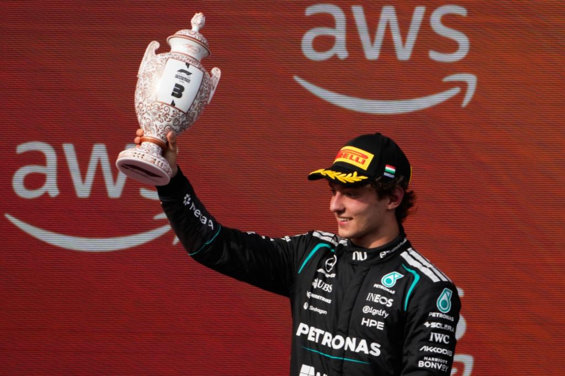 Antonelli celebra su tercer puesto en Hungría Lapresse