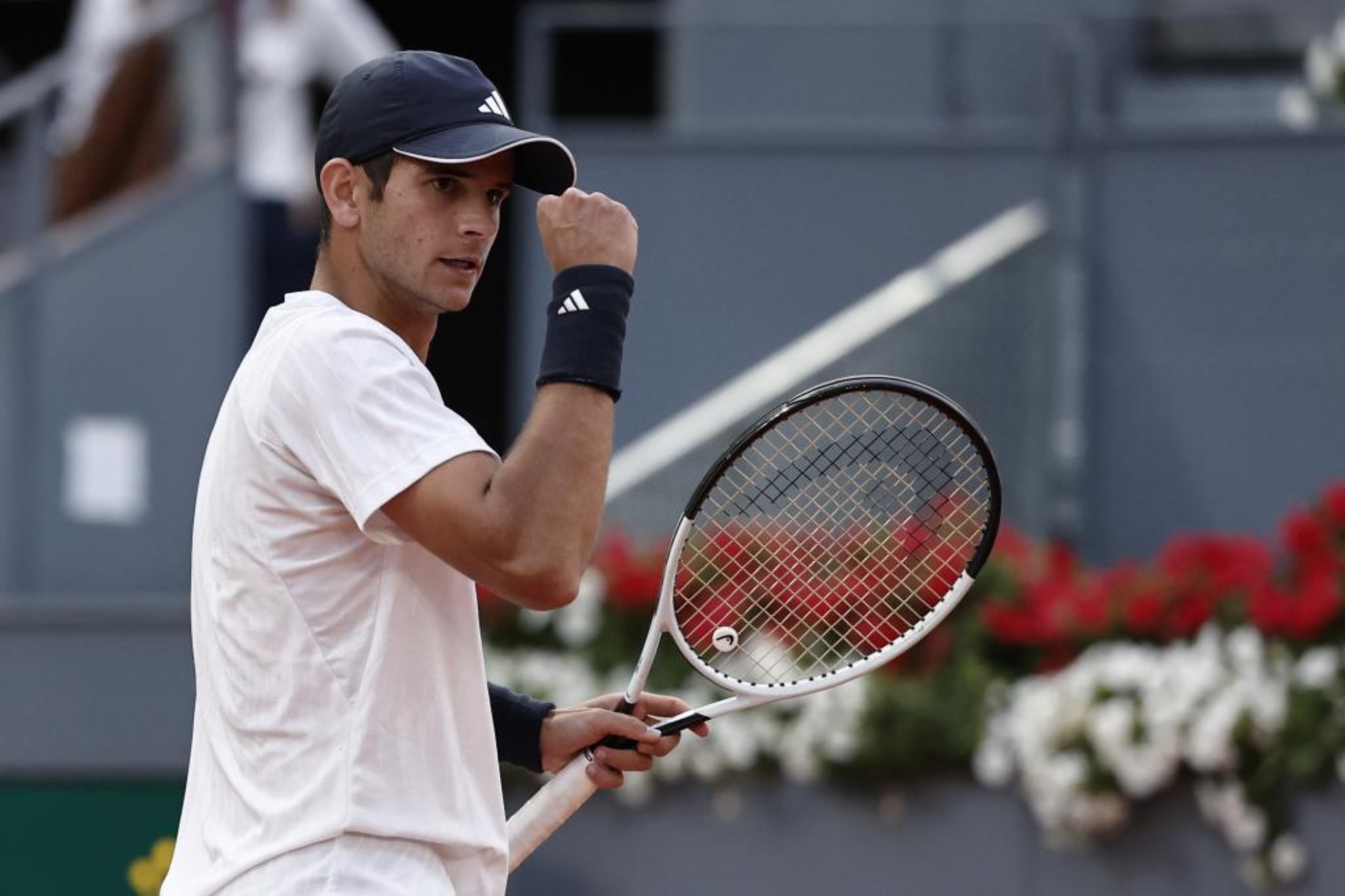 Rafa Jódar celebrando un punto en Madrid.