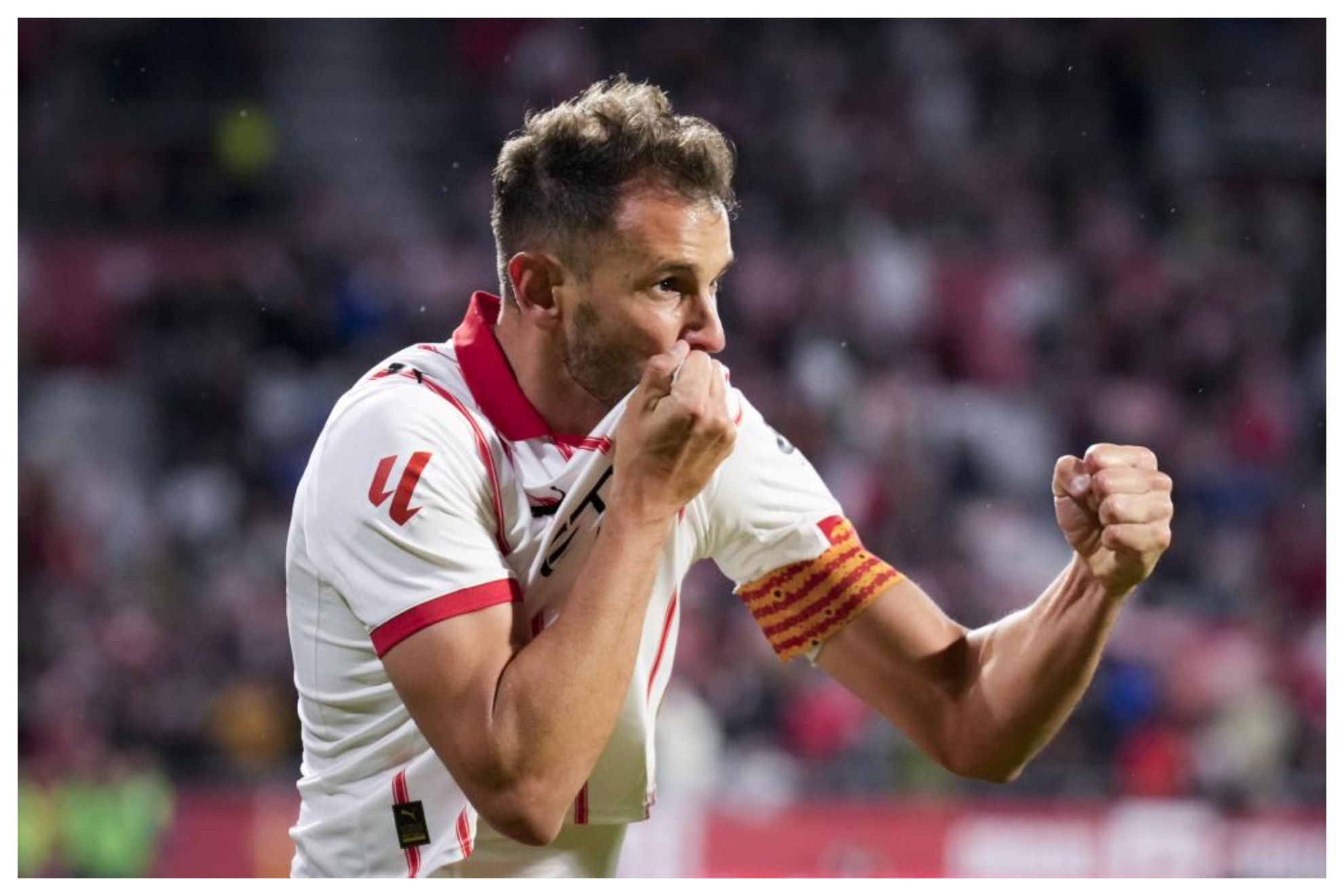 Stuani celebra un gol con el Girona la pasada temporada