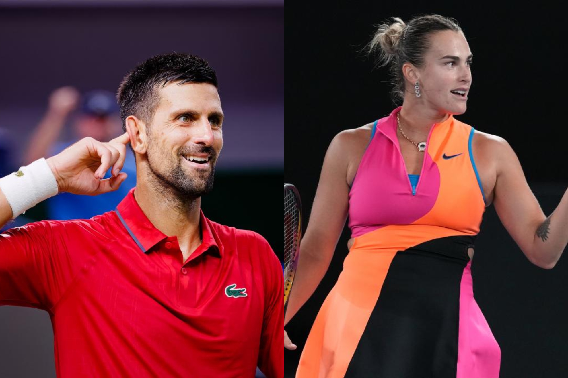 Novak Djokovic y Aryna Sabalenka.