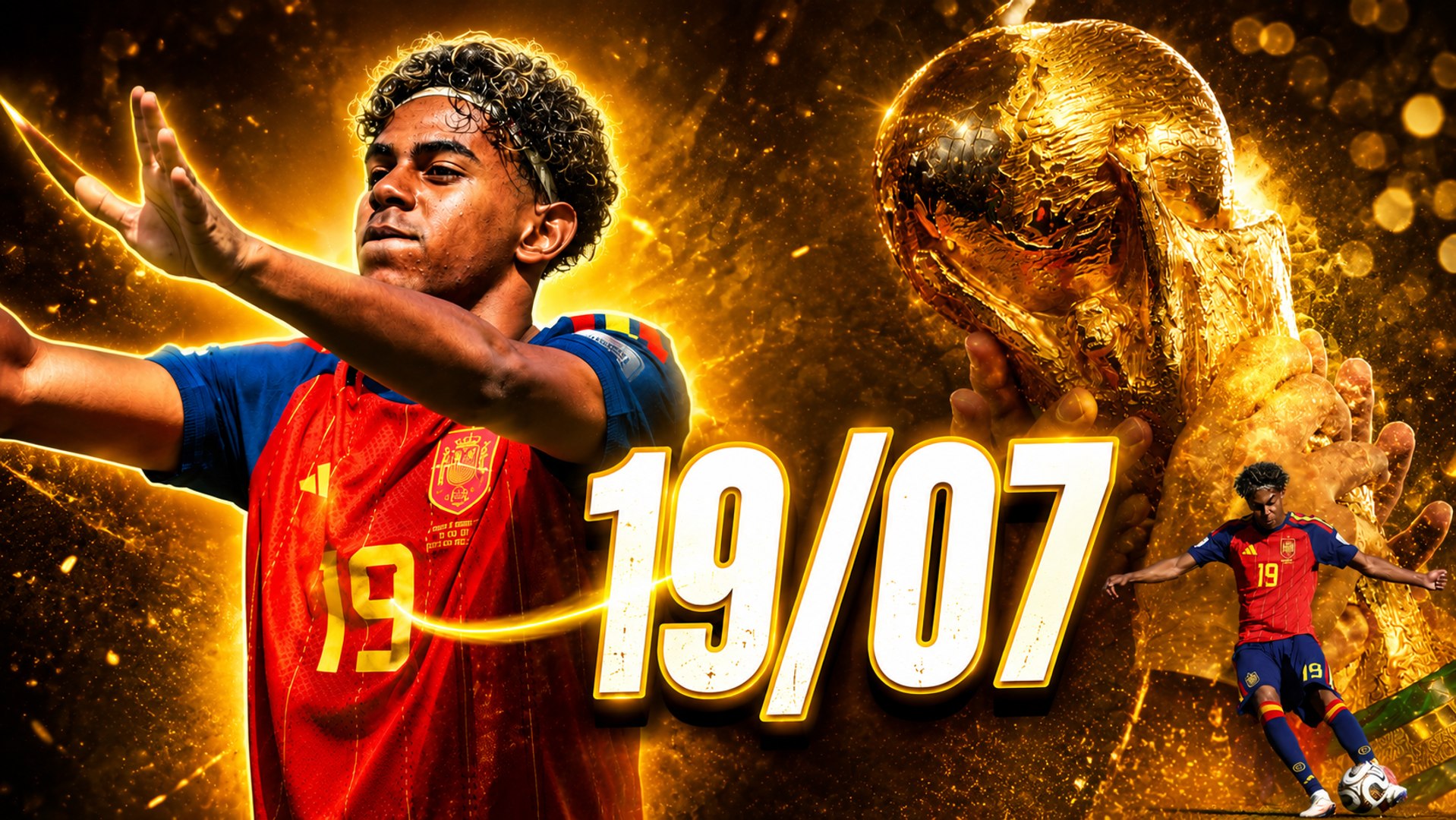 Lamine Yamal jugo la final de la copa del mundo el 19/07, que coincide con su dorsal y año de nacimiento, el 19 y el 2007, esto puede ser una la de las mayores casualidades de la historia de los mundiales.