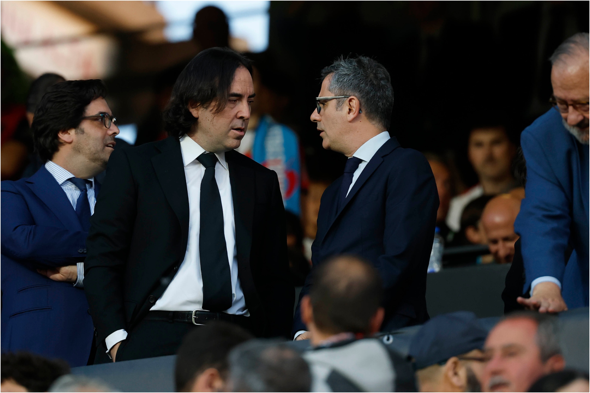 Presa y Bolaños, en el palco del Rayo.