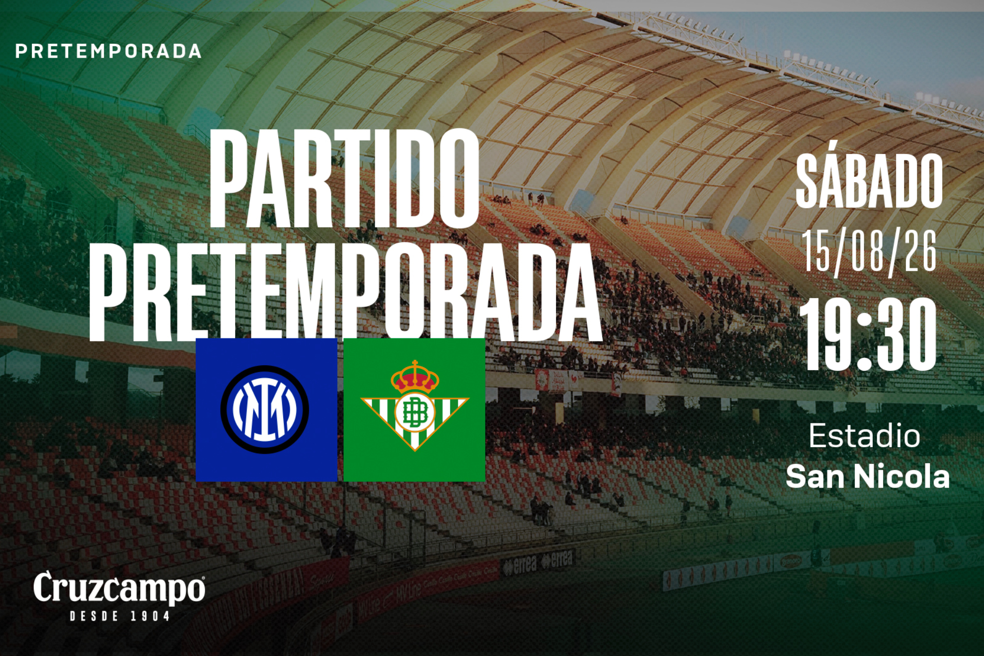 Inter-Betis, el próximo 15 de agosto