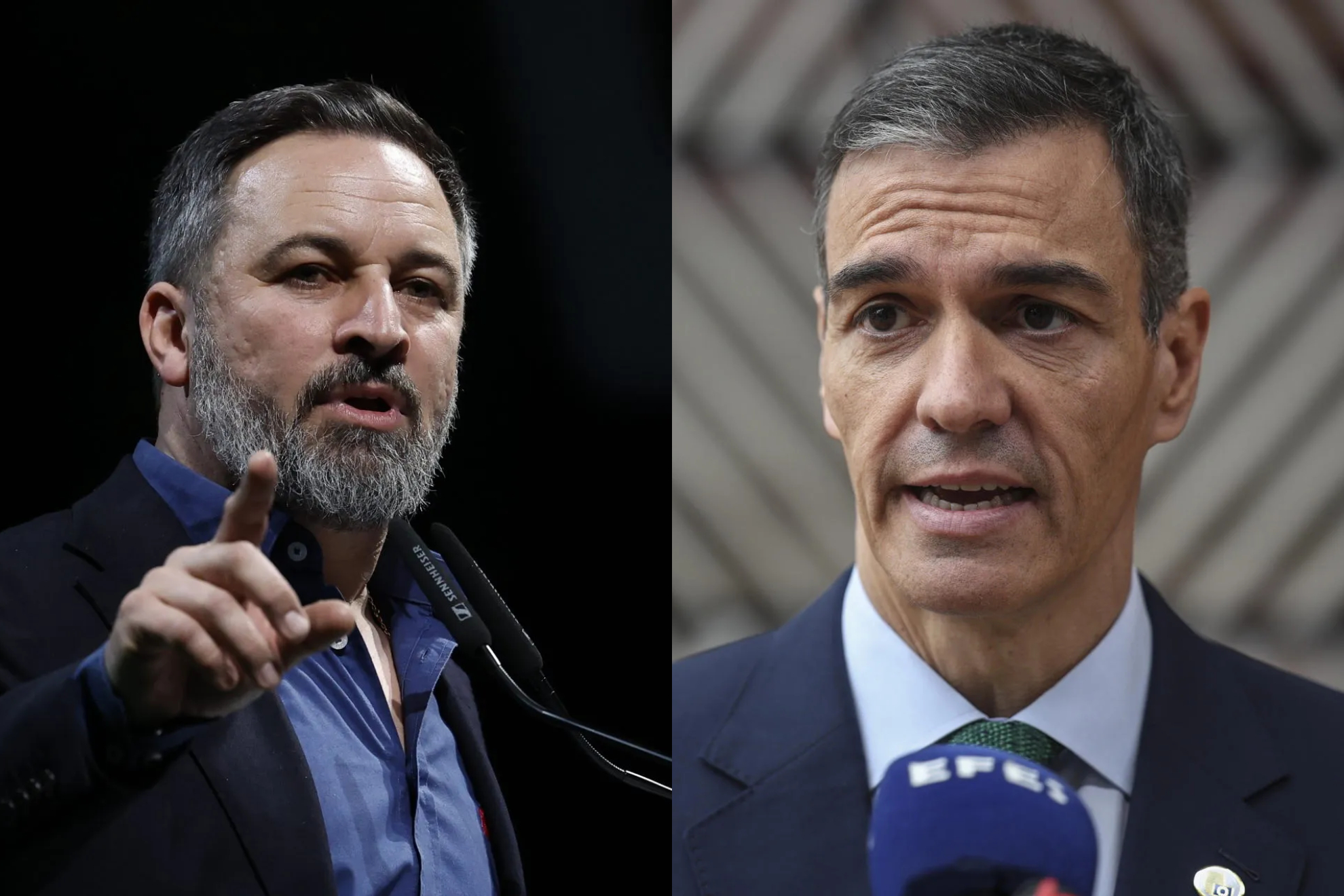 Abascal izquierda,Pedro Sanchez derecha EFE
