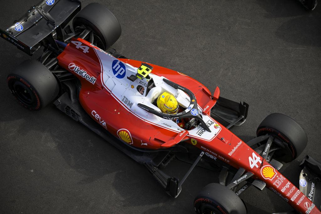 Hamilton, con el Ferrari SF-26, en el GP de Hungría.