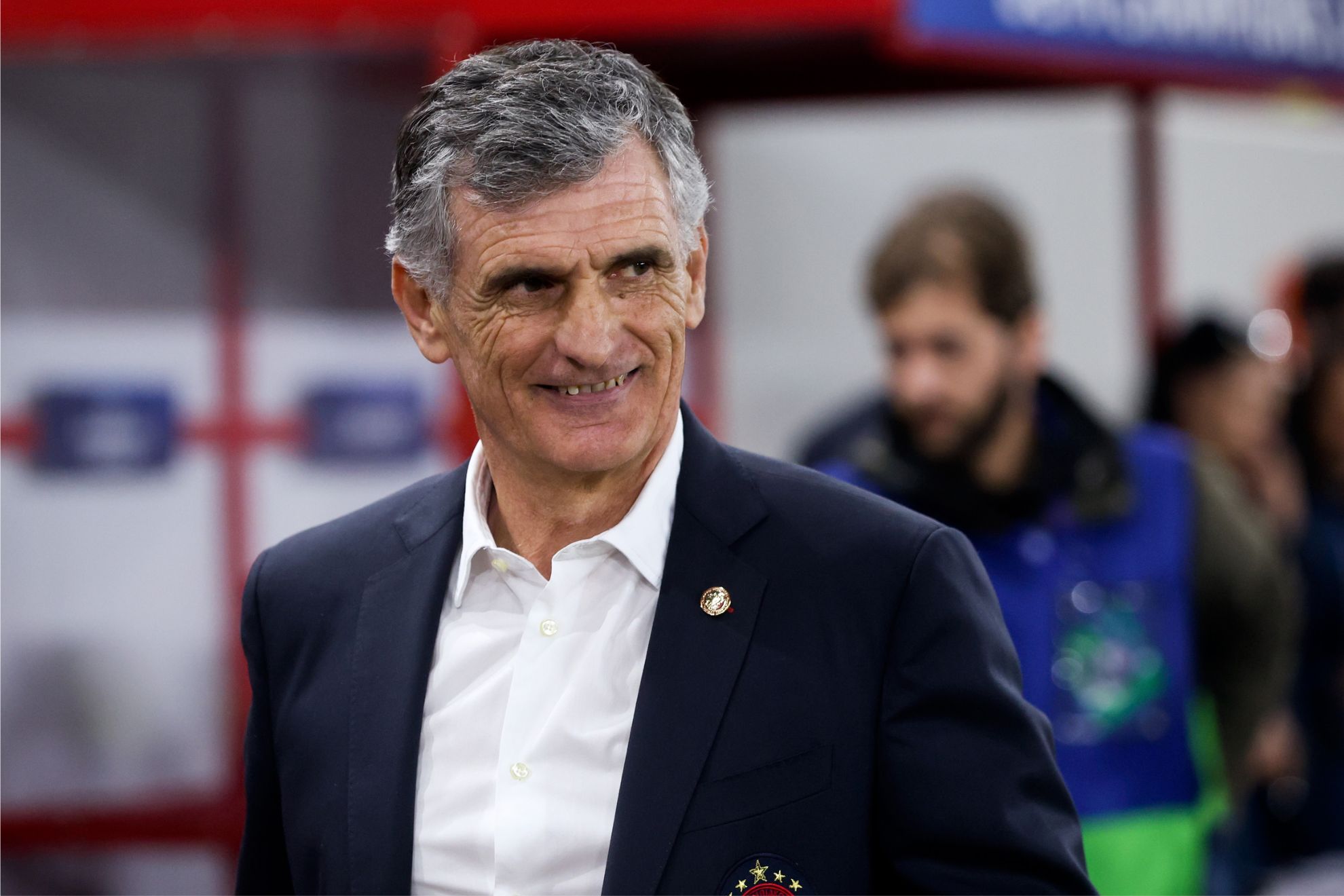Mendilibar, durante un partido contra el Bayer Leverkusen en la pasada Champions