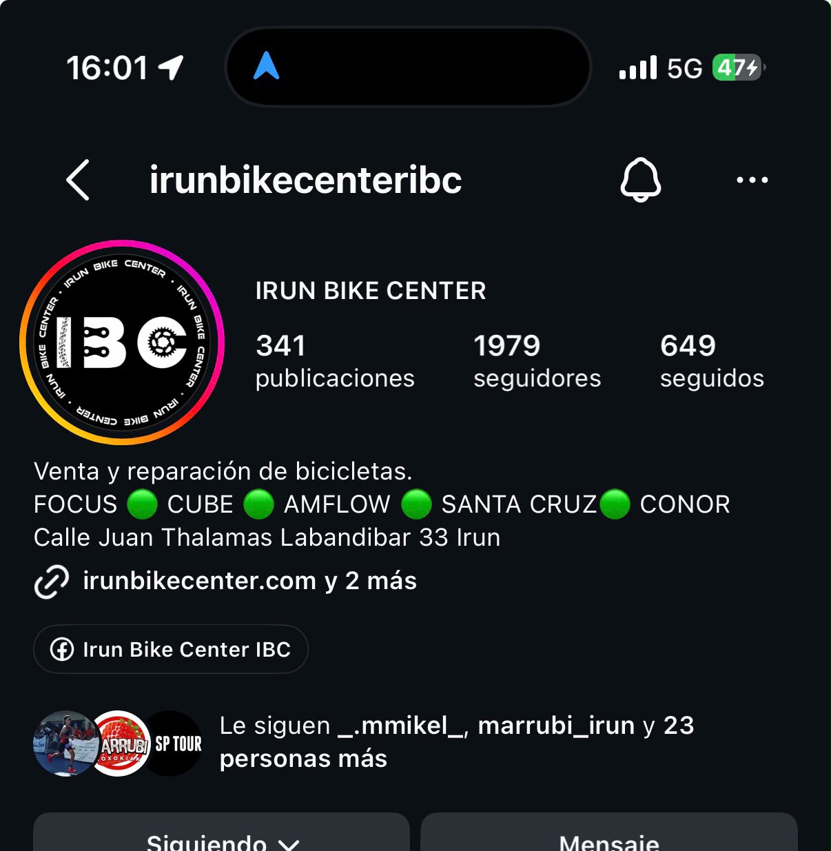 La tienda de Irun Bike Center..