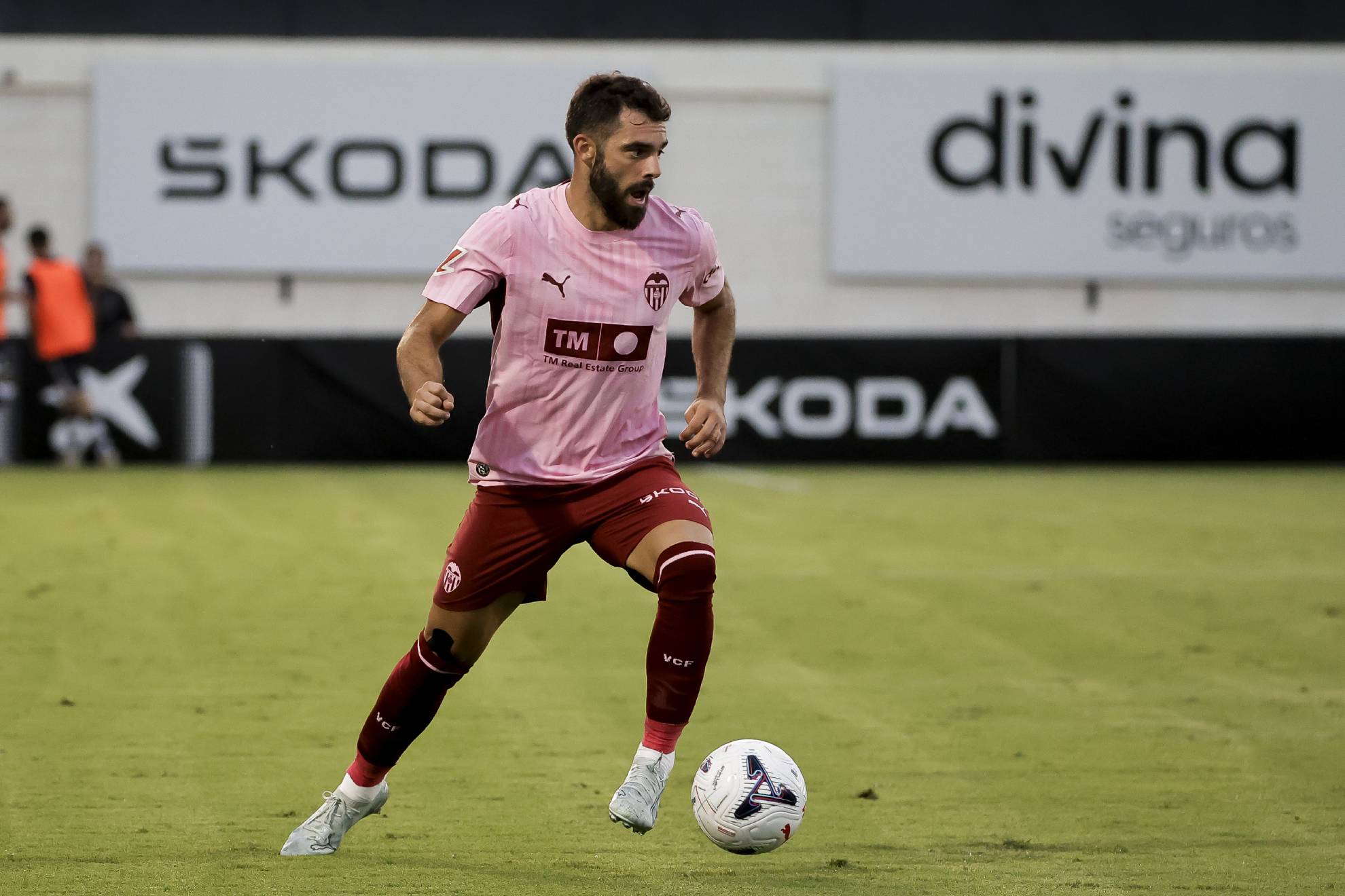 Luis Rioja, en un amistoso con el Valencia. J.M. FERNANDEZ
