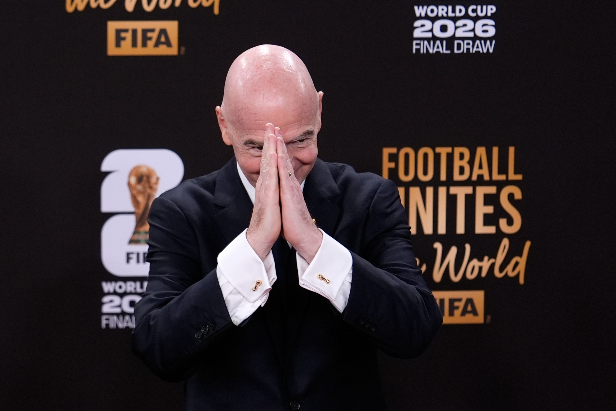 Infantino durante el sorteo del Mundial.