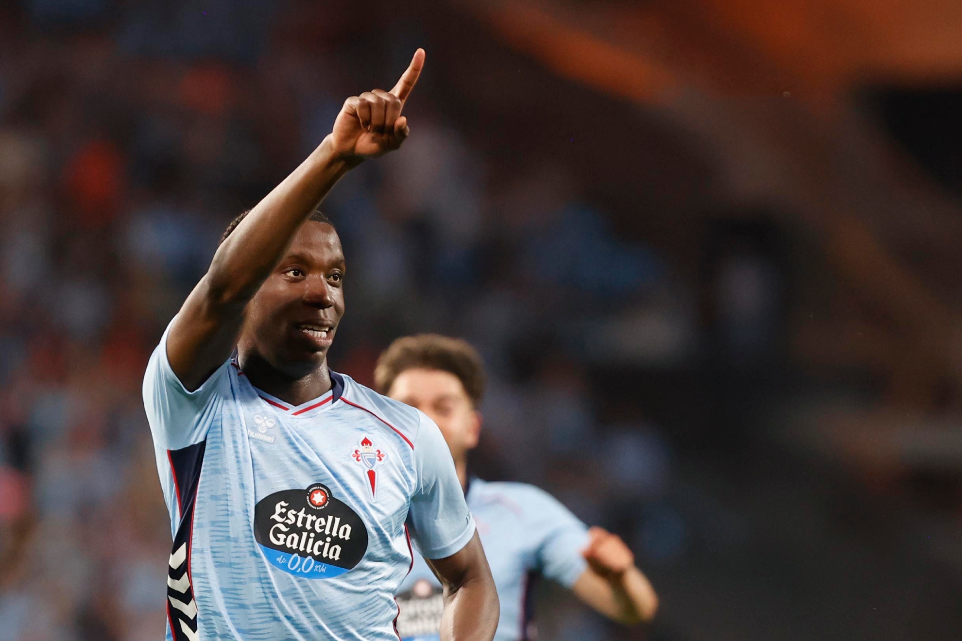 Moriba, celebrando un gol con el Celta. JORGE LANDÍN