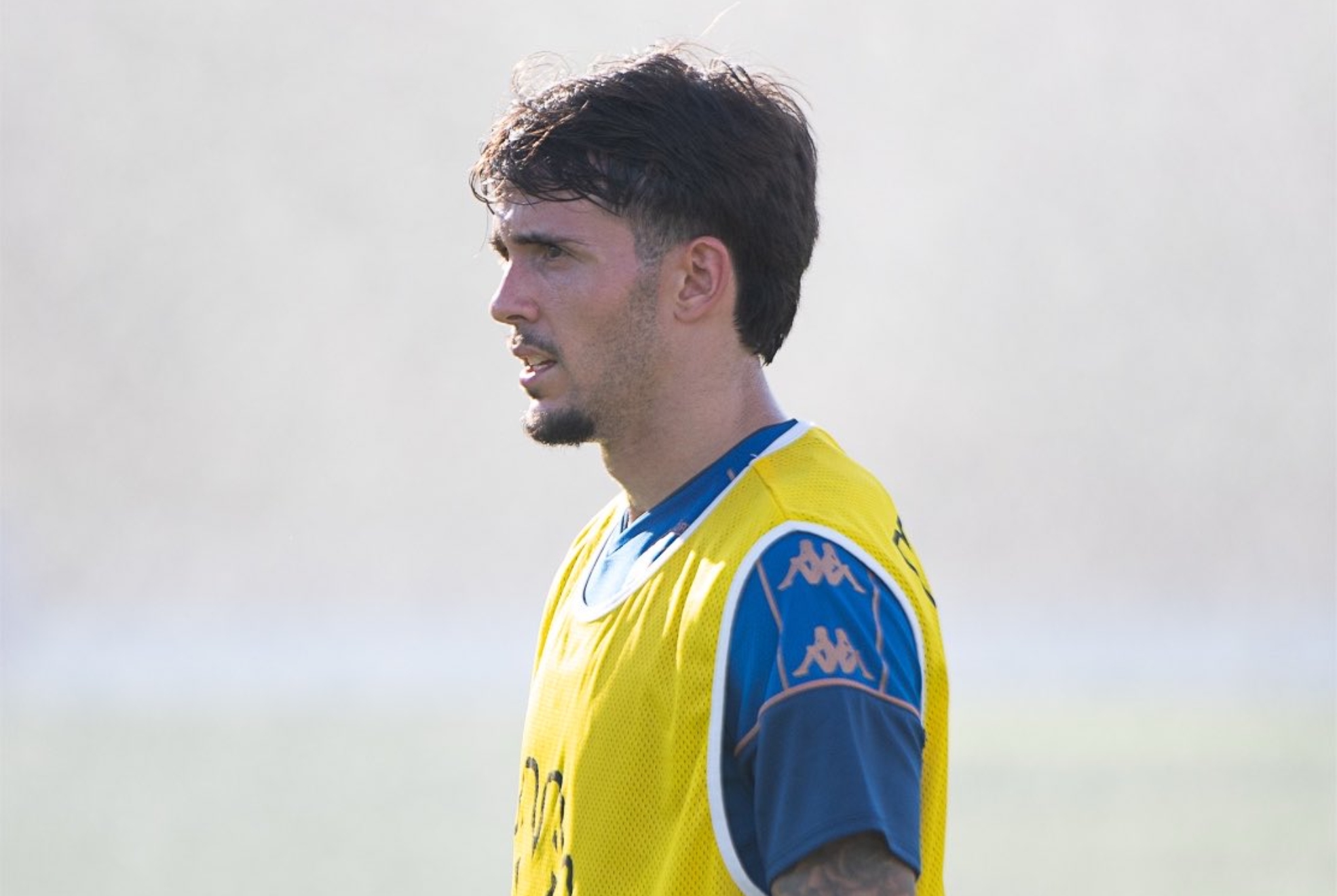 Xavi Moreno en un entrenamiento con el Sabadell.