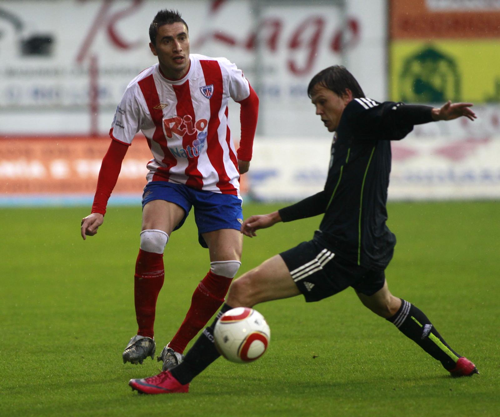 Cristóbal Juncal, en un partido cuando jugaba en el Lugo.