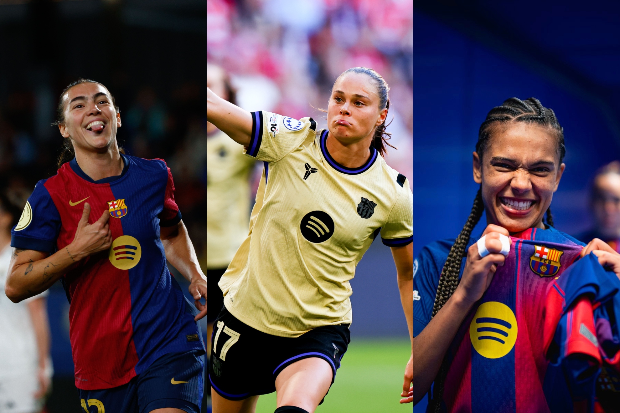 Patri Guijarro, Ewa Pajor y Esmee Brugts.