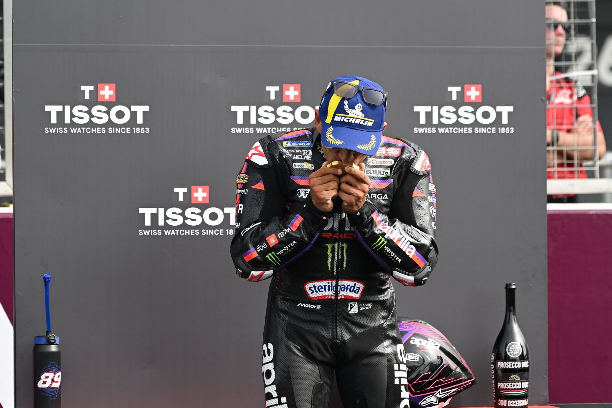 Jorge Martín, en el podio del Sprint de Silverstone. MICHELIN