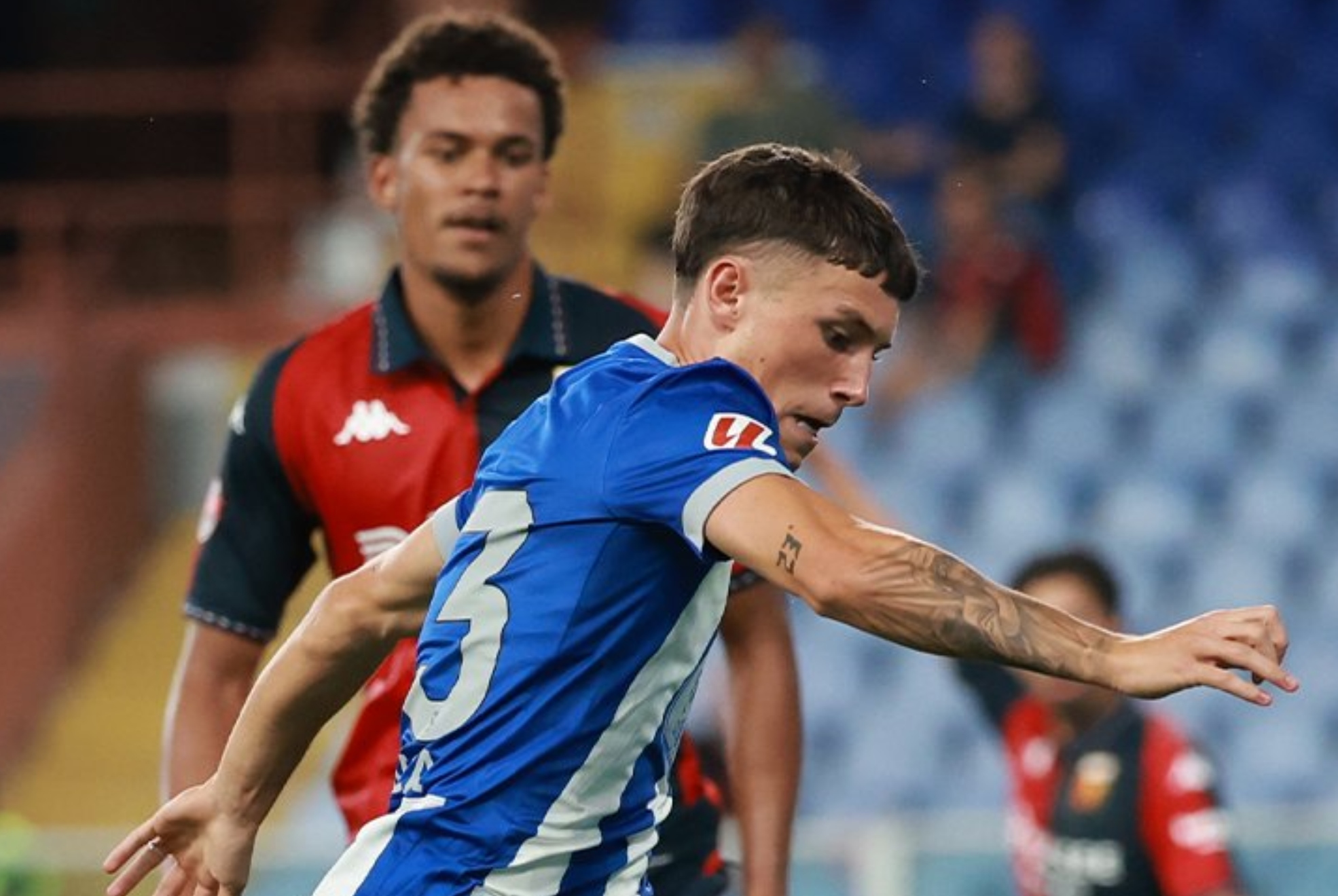 Kevin Sánchez, ante el Genoa.