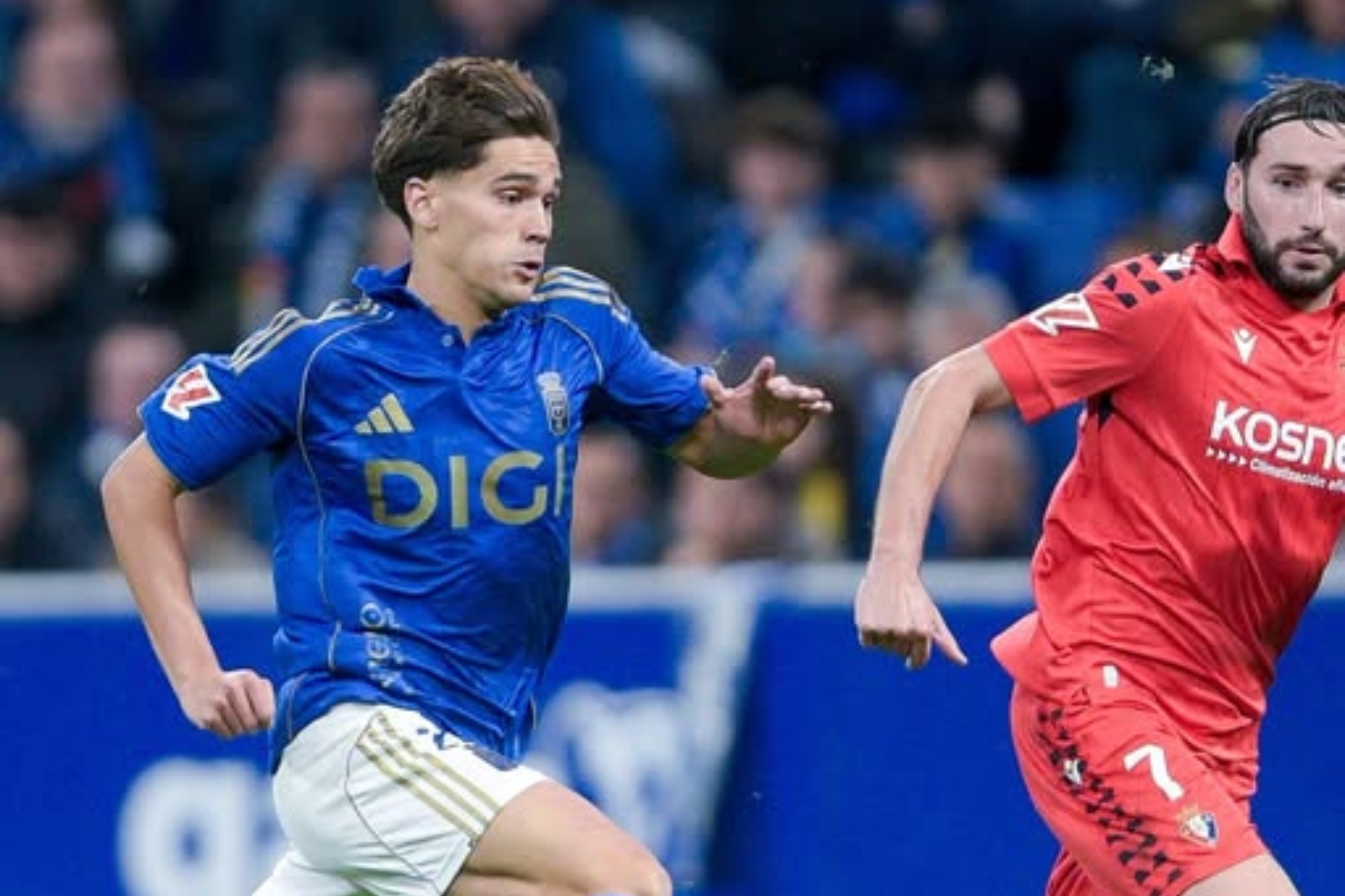 Agudín, en un partido con el Oviedo la pasada temporada.