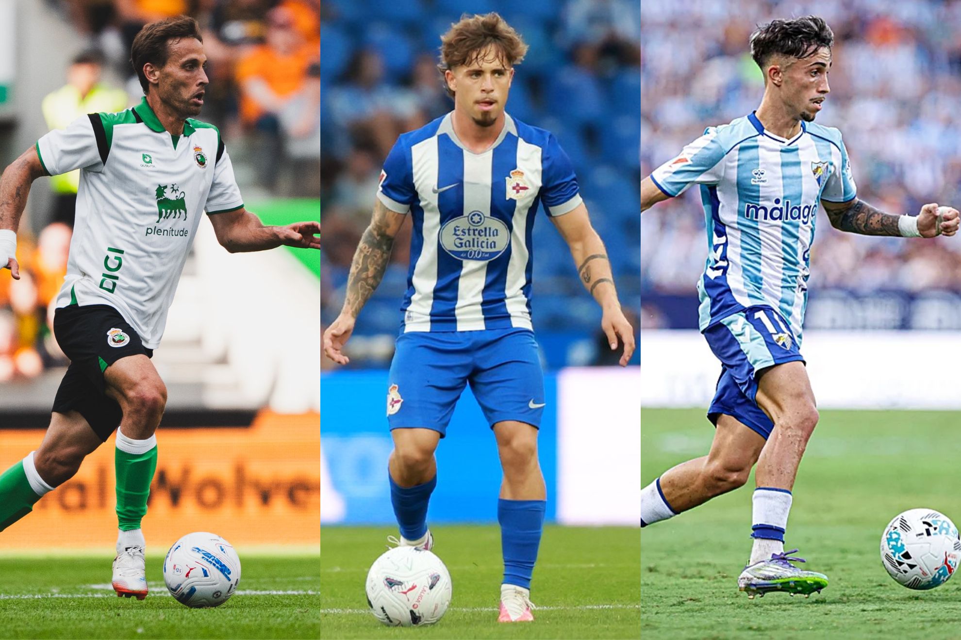 Racing, Deportivo y Málaga