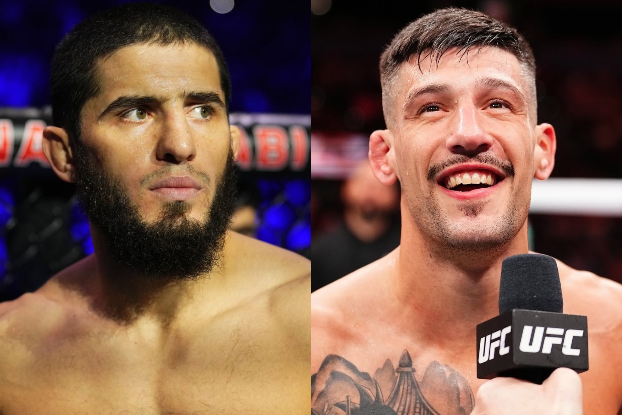 Montaje fotográfico de Islam Makhachev y Joel Álvarez.