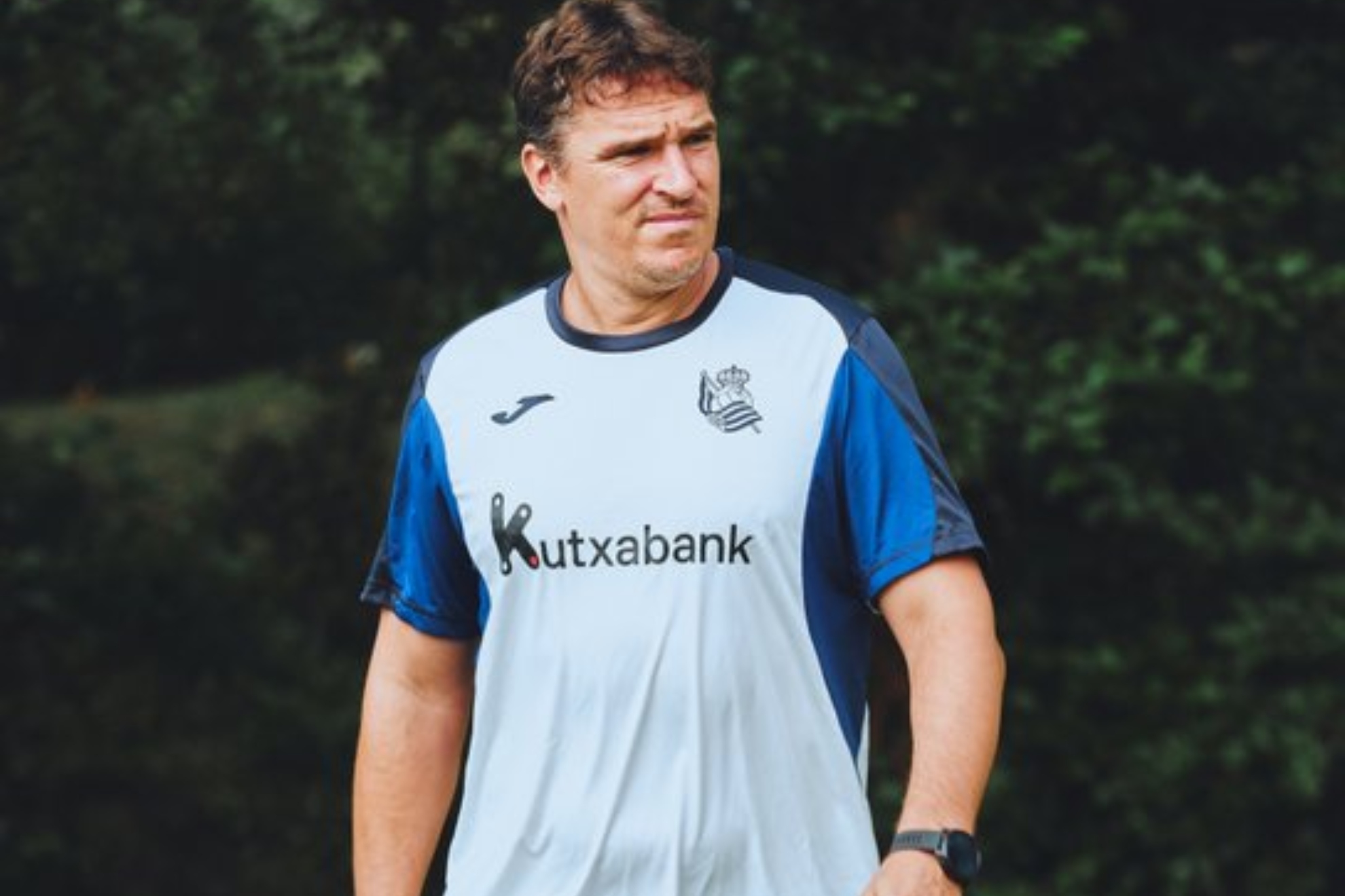 Jon Ansotegi, durante un entrenamiento del Sanse. REAL SOCIEDAD