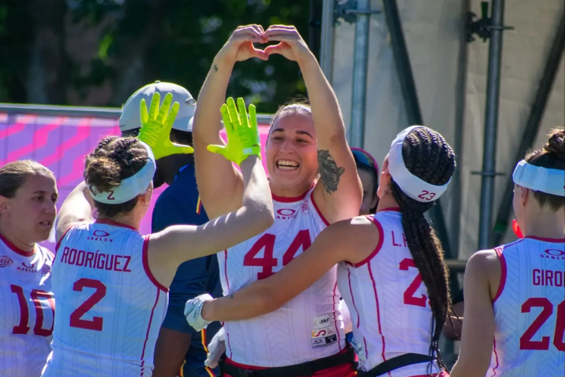 Un partido de la selección española en el Mundial de flag football.