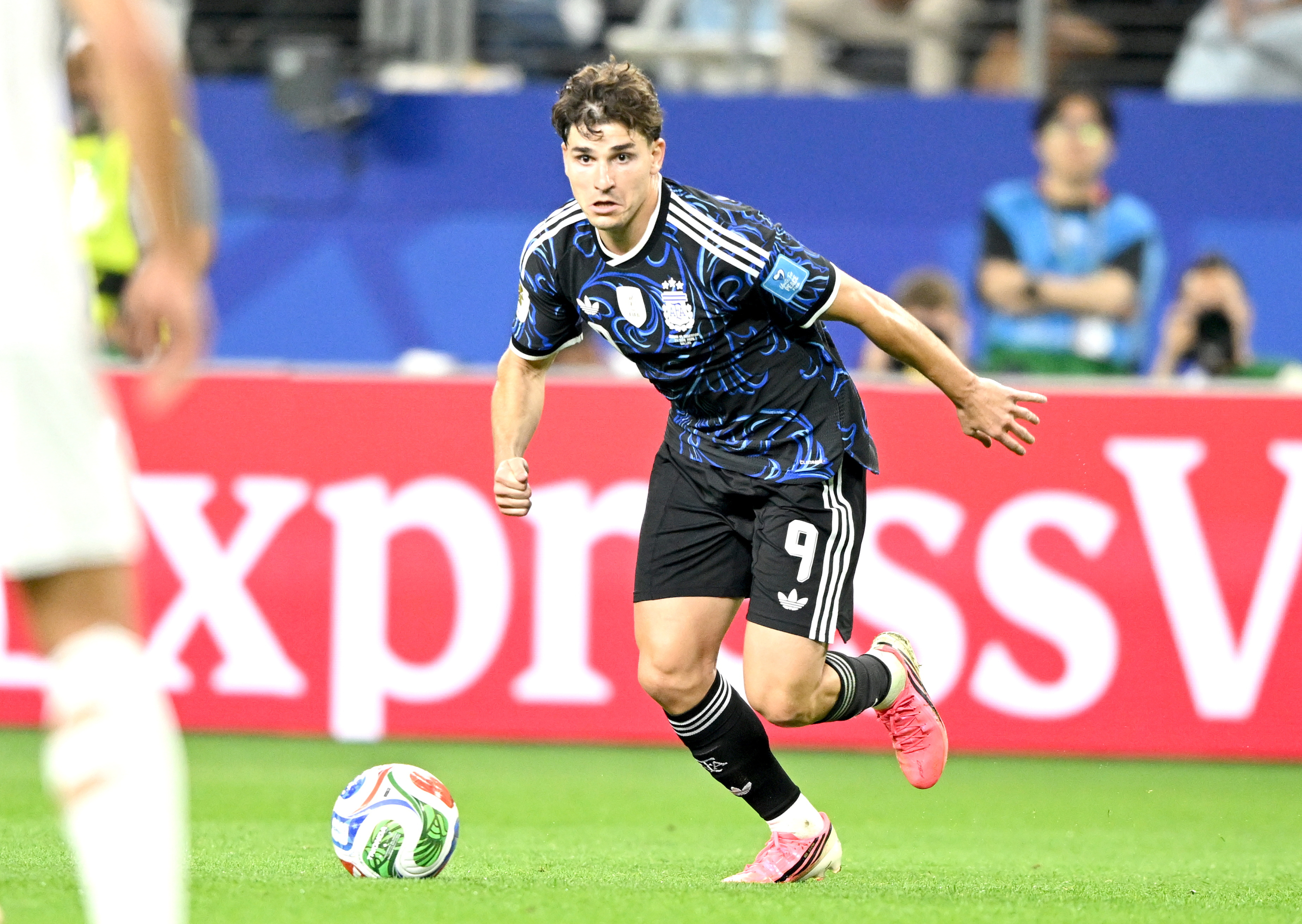 Julián Alvarez, en un partido del Mundial.