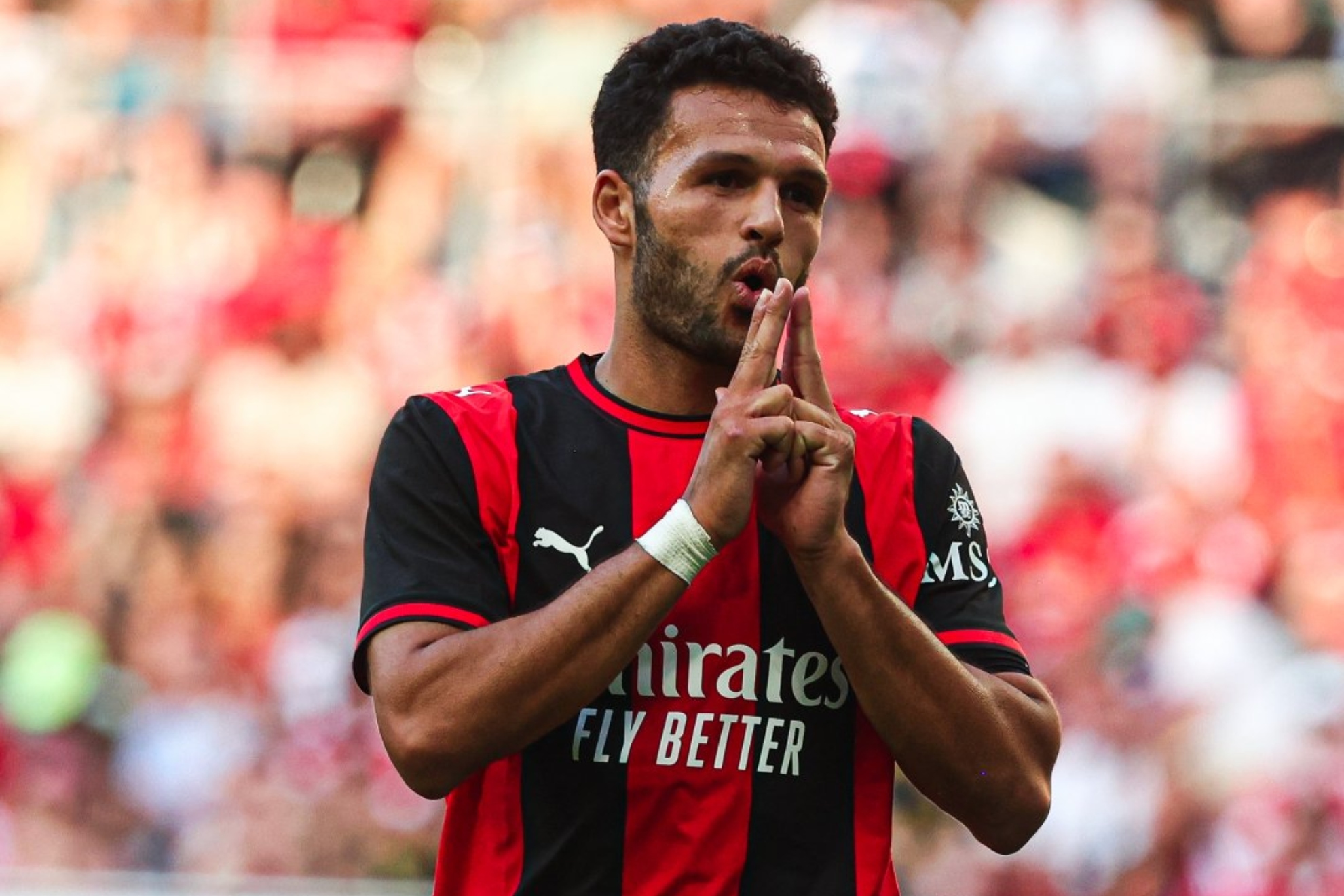 Gonçalo Ramos celebrando su primer gol con el Milan. Ac Milan.