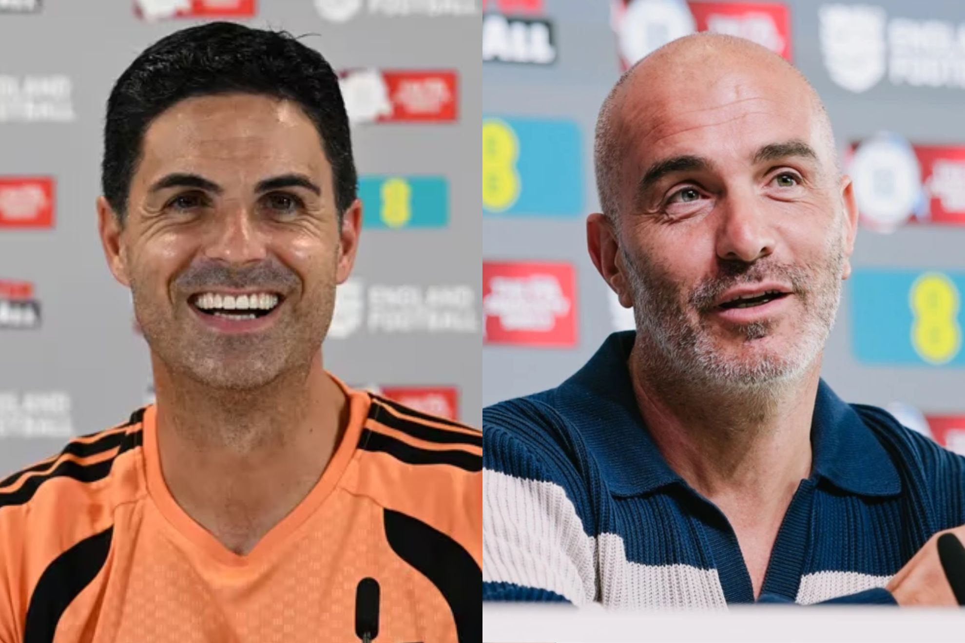 Mikel Arteta y Enzo Maresca