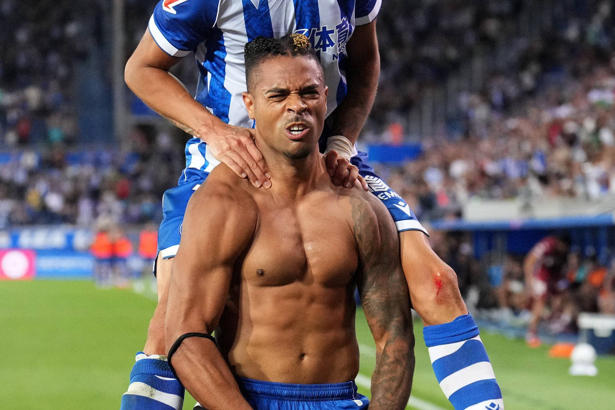 Mariano celebrando con rabia su gol ante el Getafe.