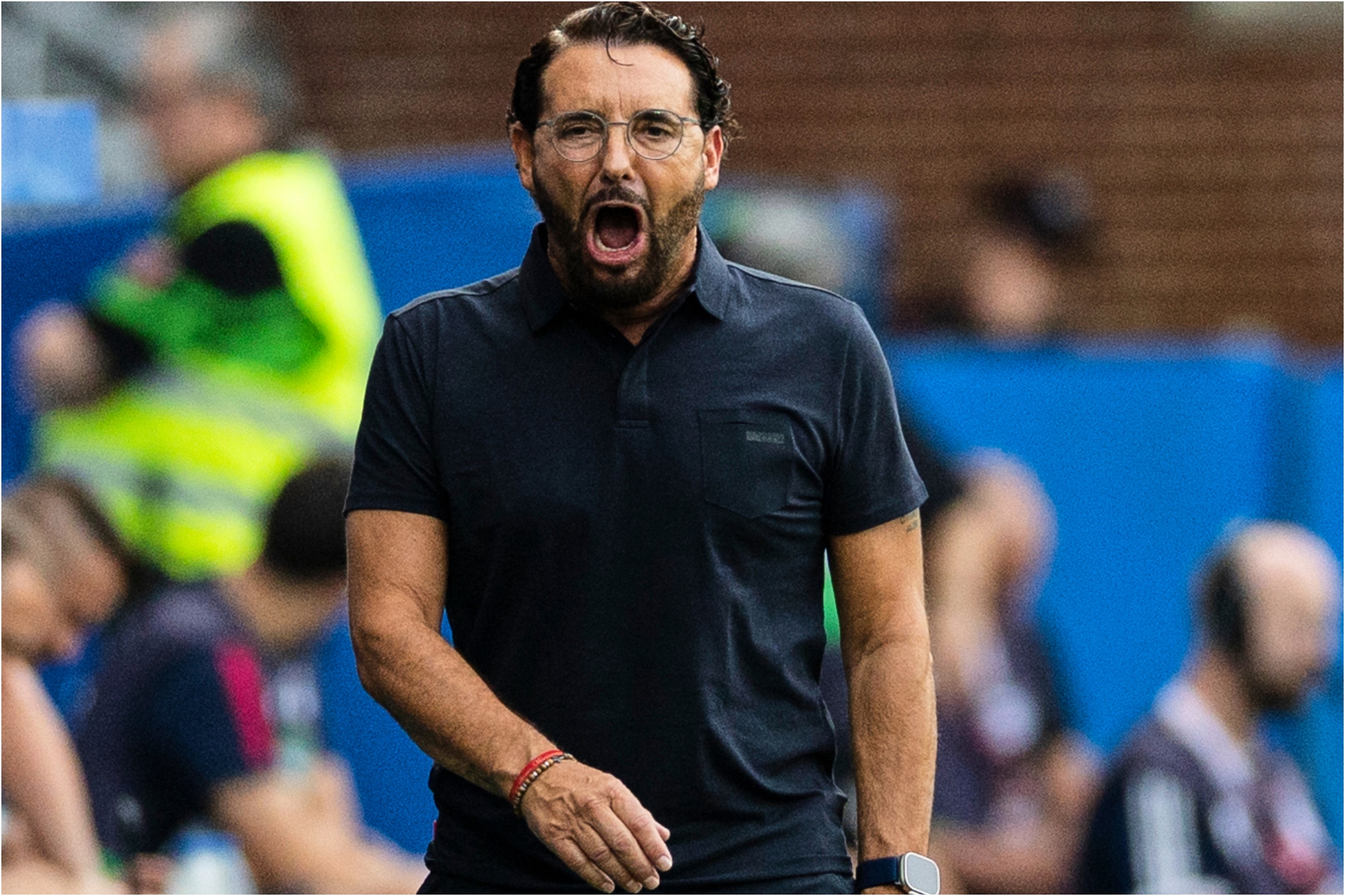 José Bordalás enfadado durante el partido ante el Alavés.