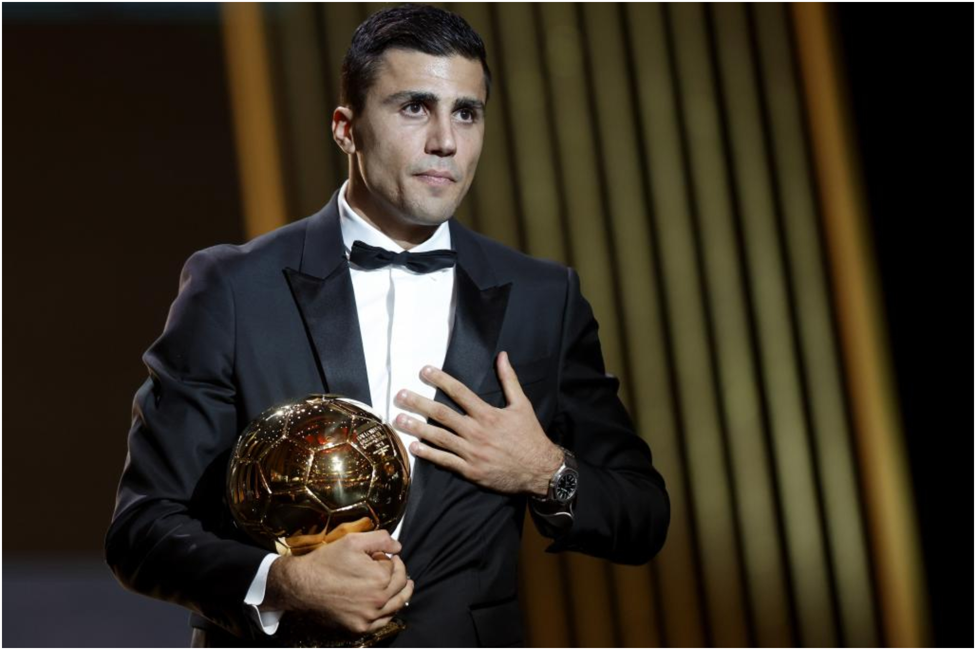 Rodri, recibiendo el Balón de Oro de 2024