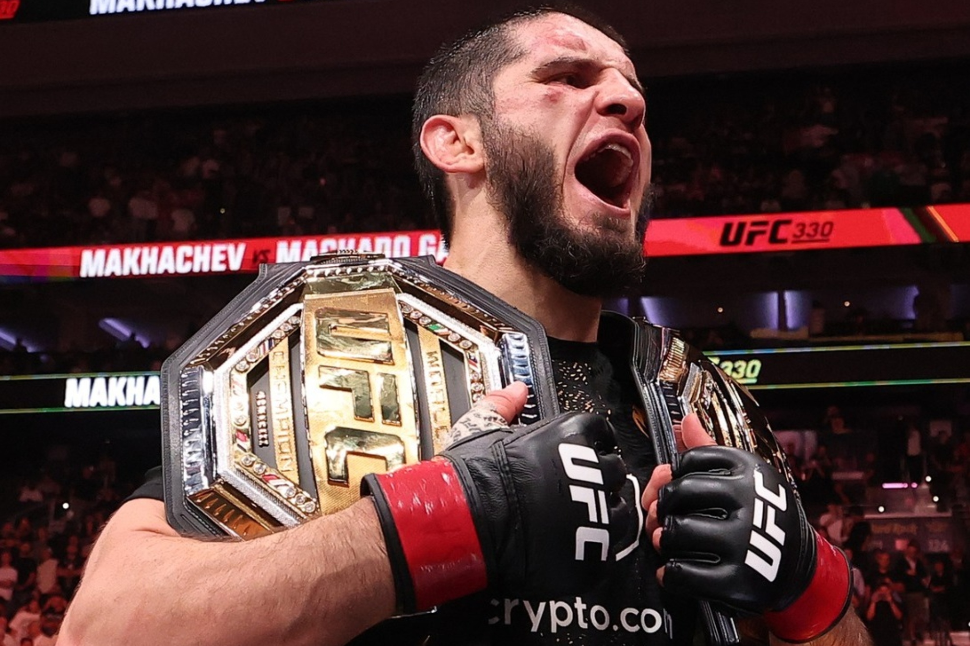 Islam Makhachev tras ganar a Garry en el UFC 330. UFC.