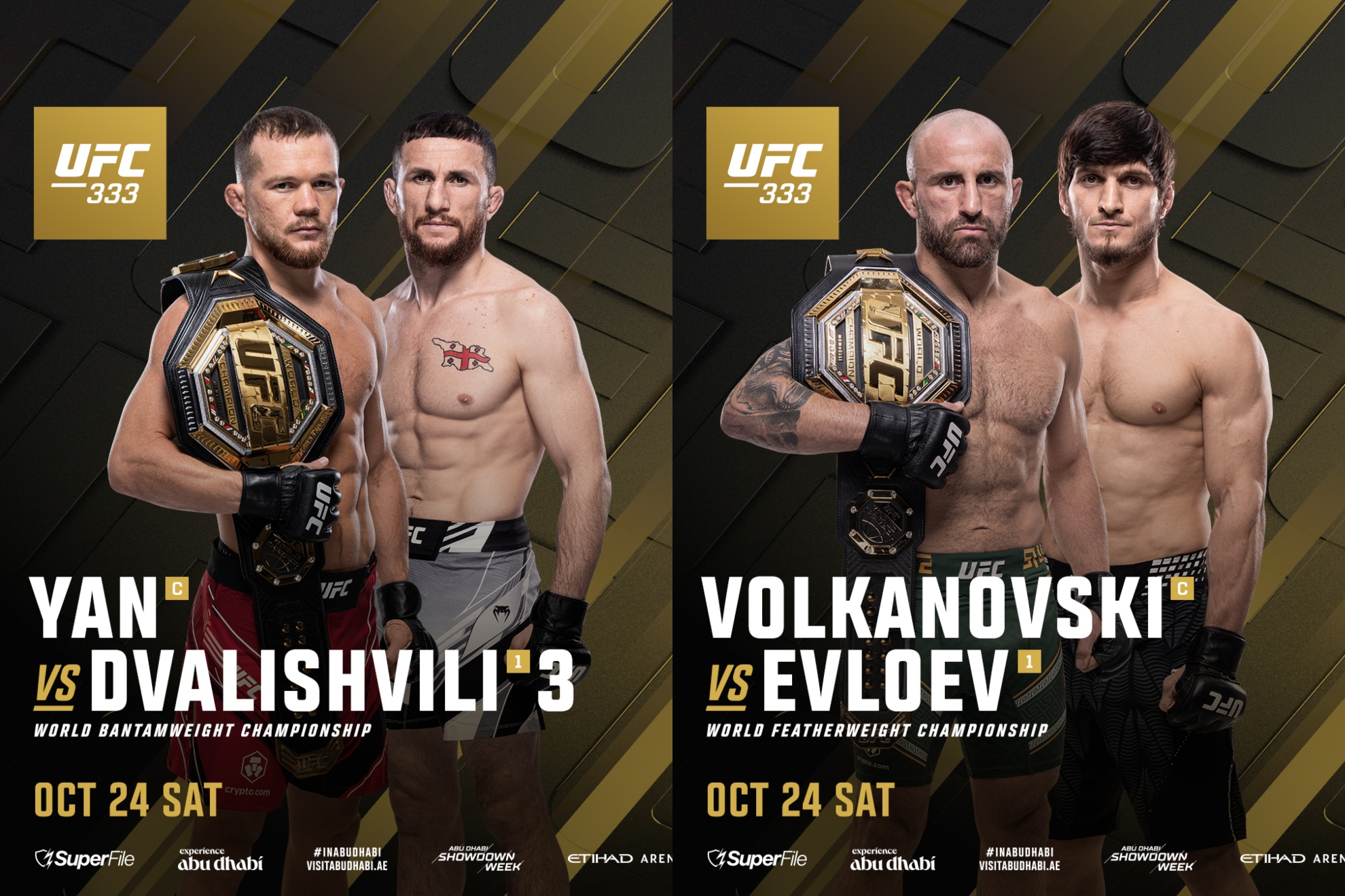 Los dos combates titulares del UFC 333.